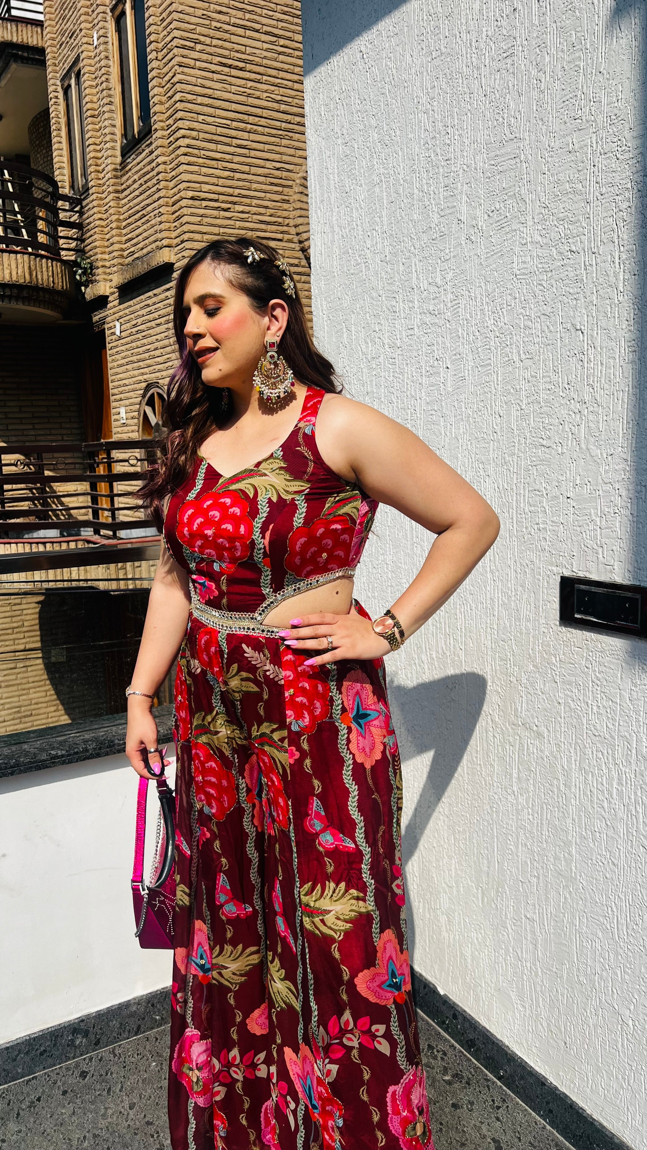 Maroon Mirror Jumpsuit