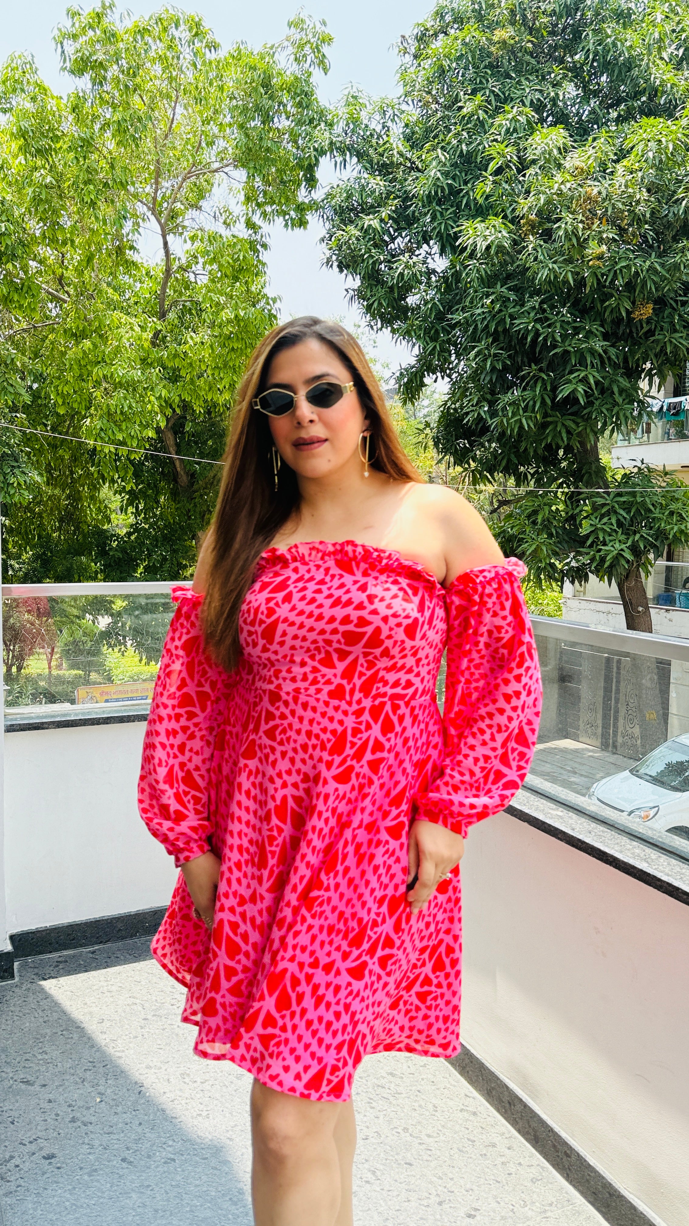 Stolen Hearts off Shoulder Dress