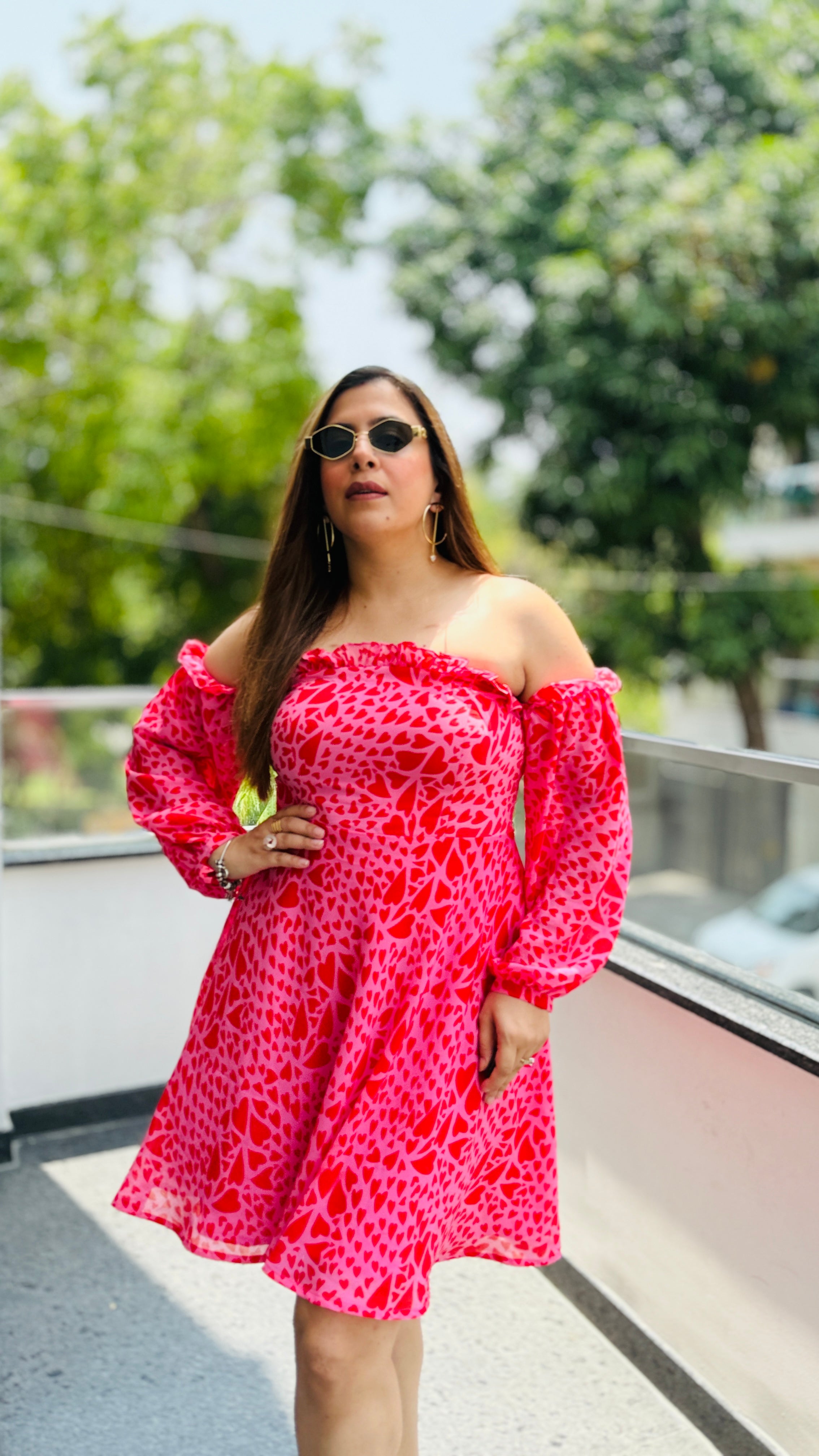 Stolen Hearts off Shoulder Dress