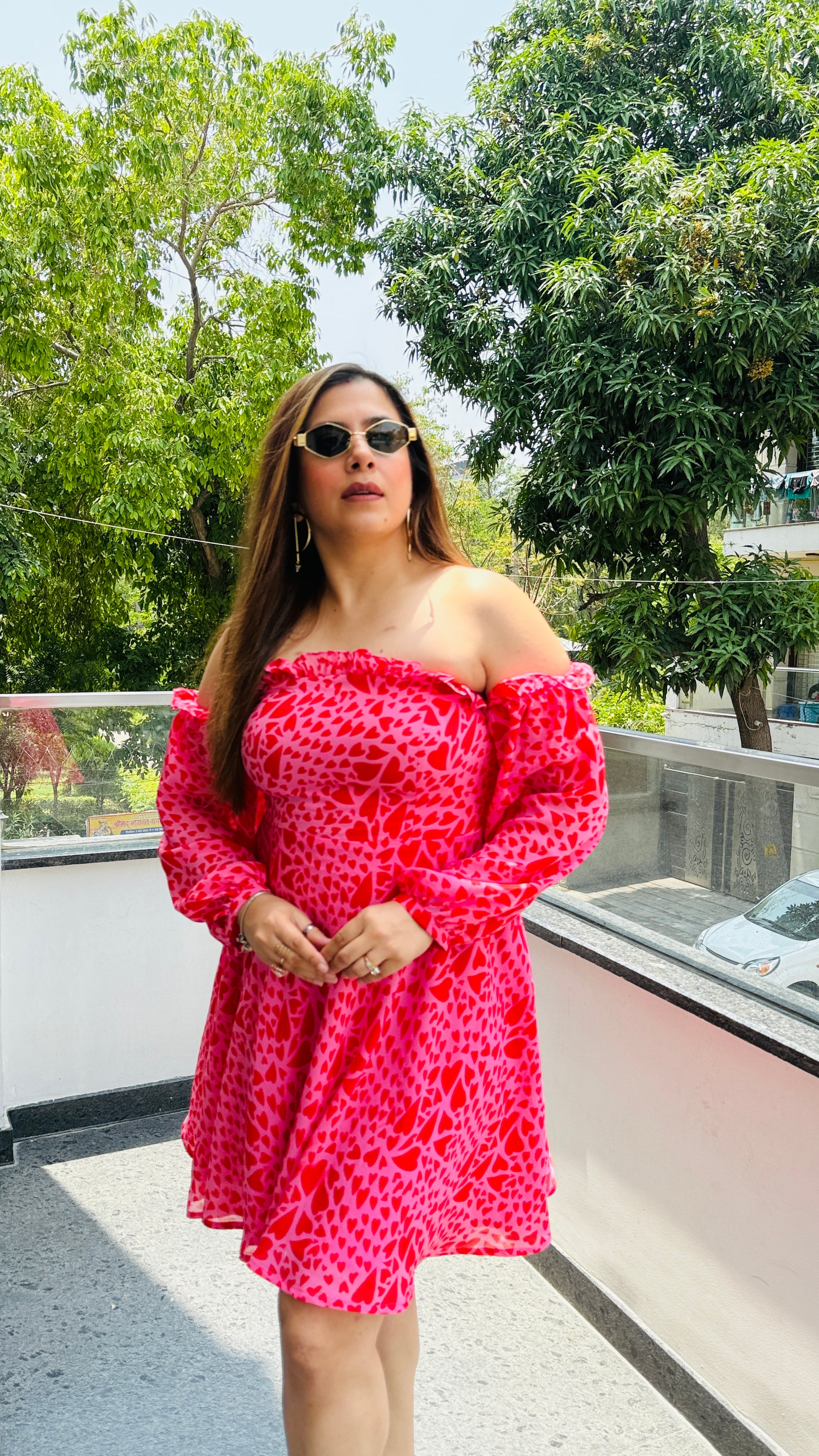 Stolen Hearts off Shoulder Dress