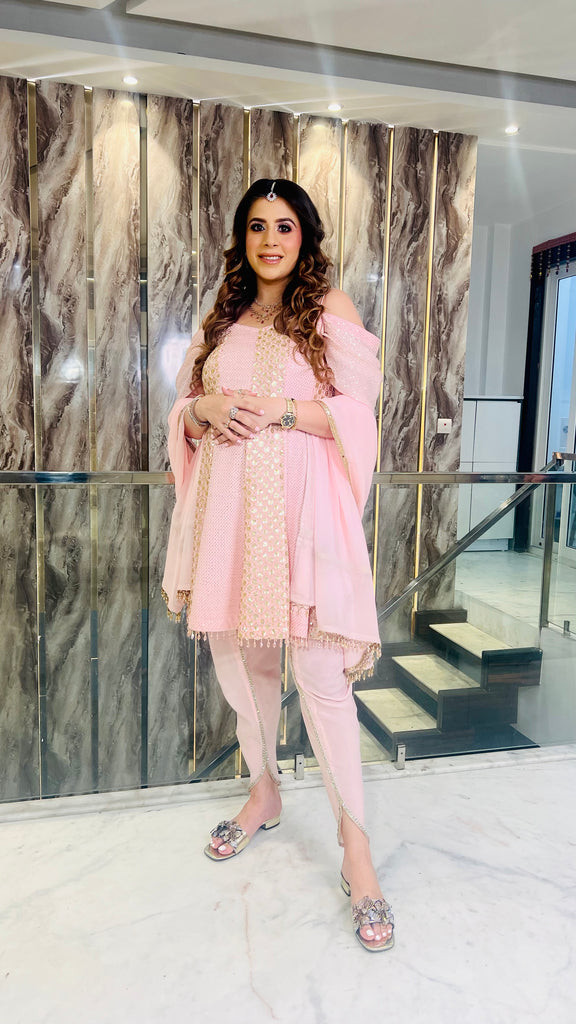 Vaishvi’s Pink Sequin Suit