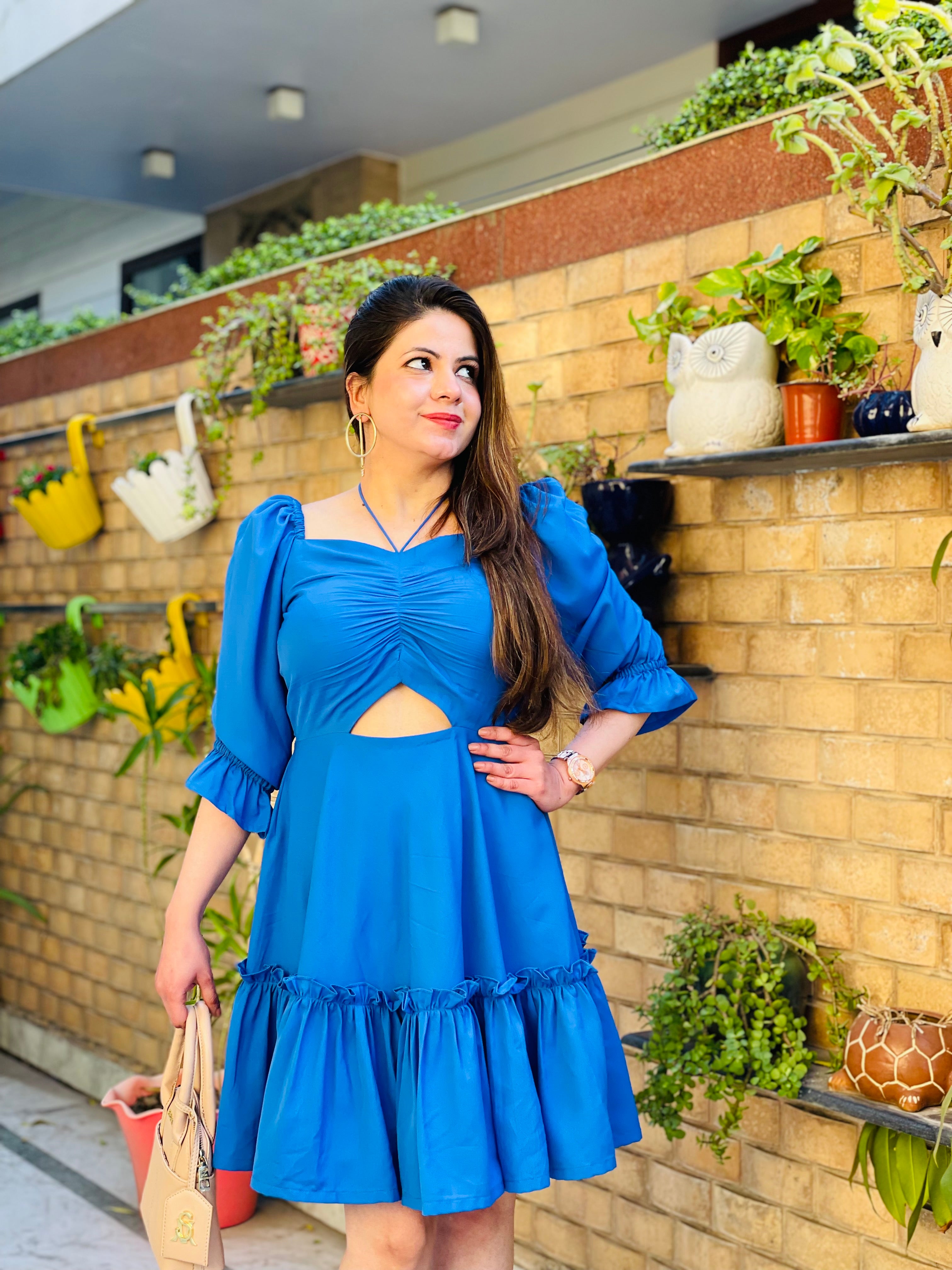 Dreamy Blue Cut Dress