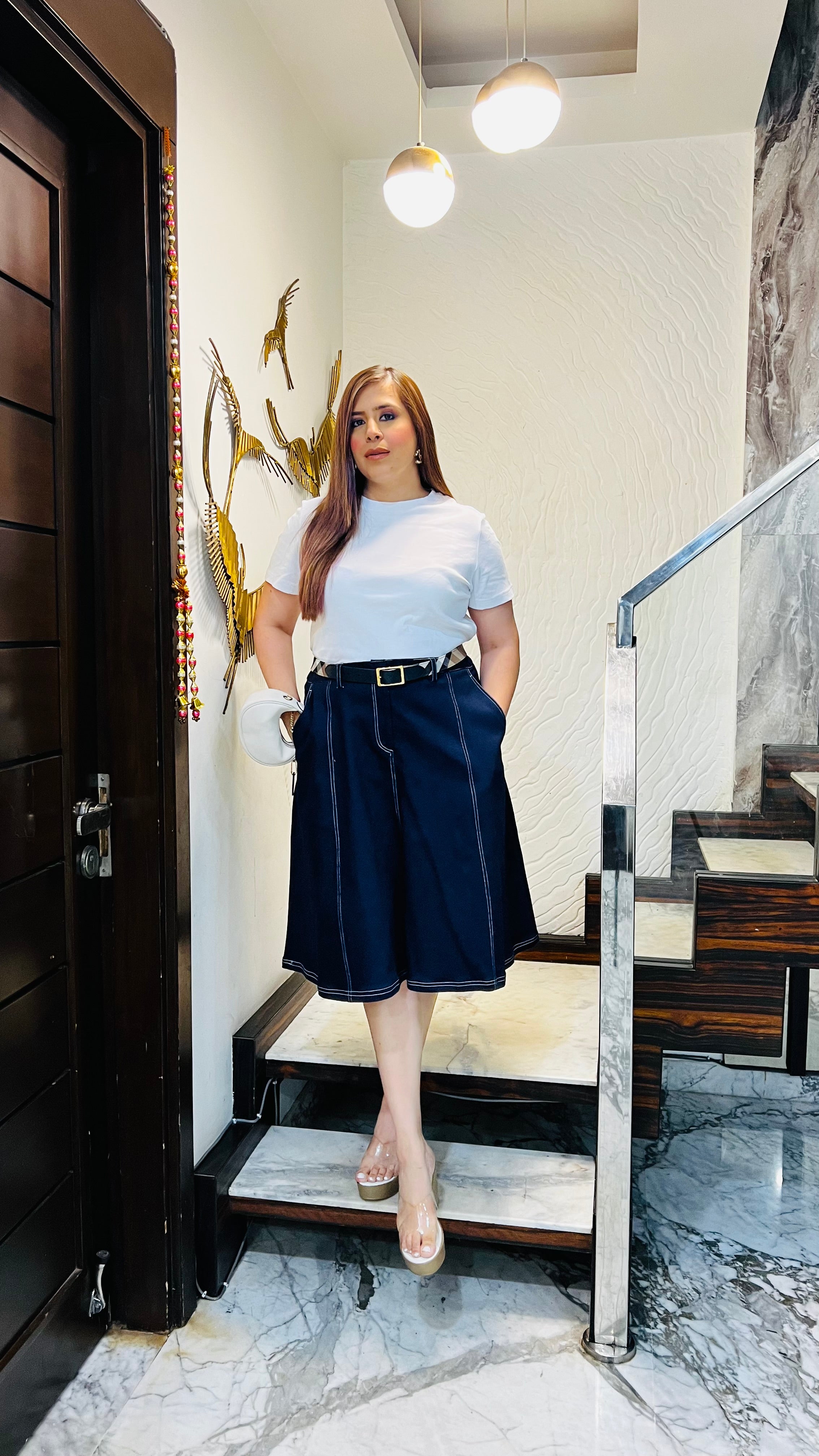 Midnight Denim Midi Skirt