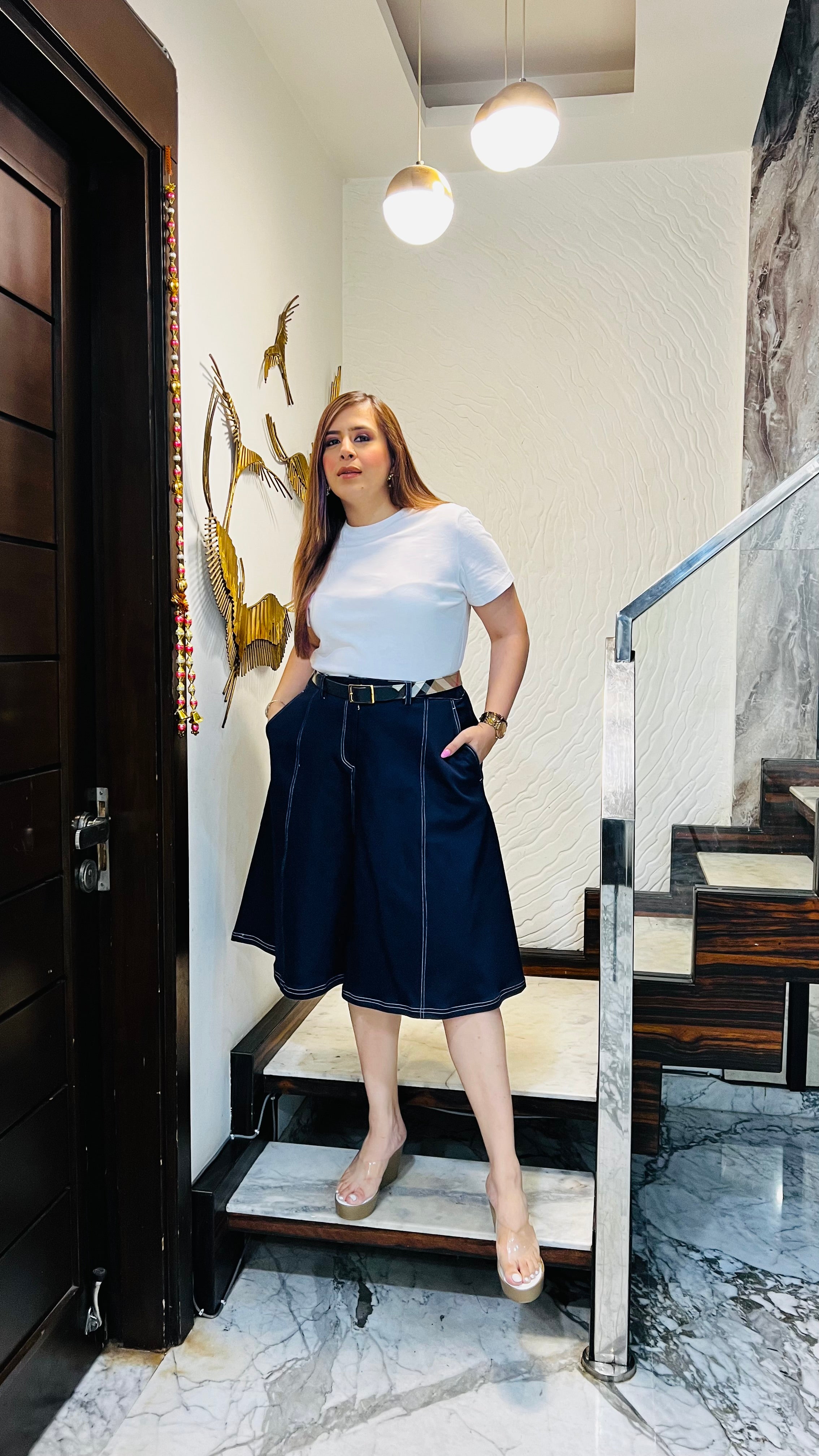 Midnight Denim Midi Skirt