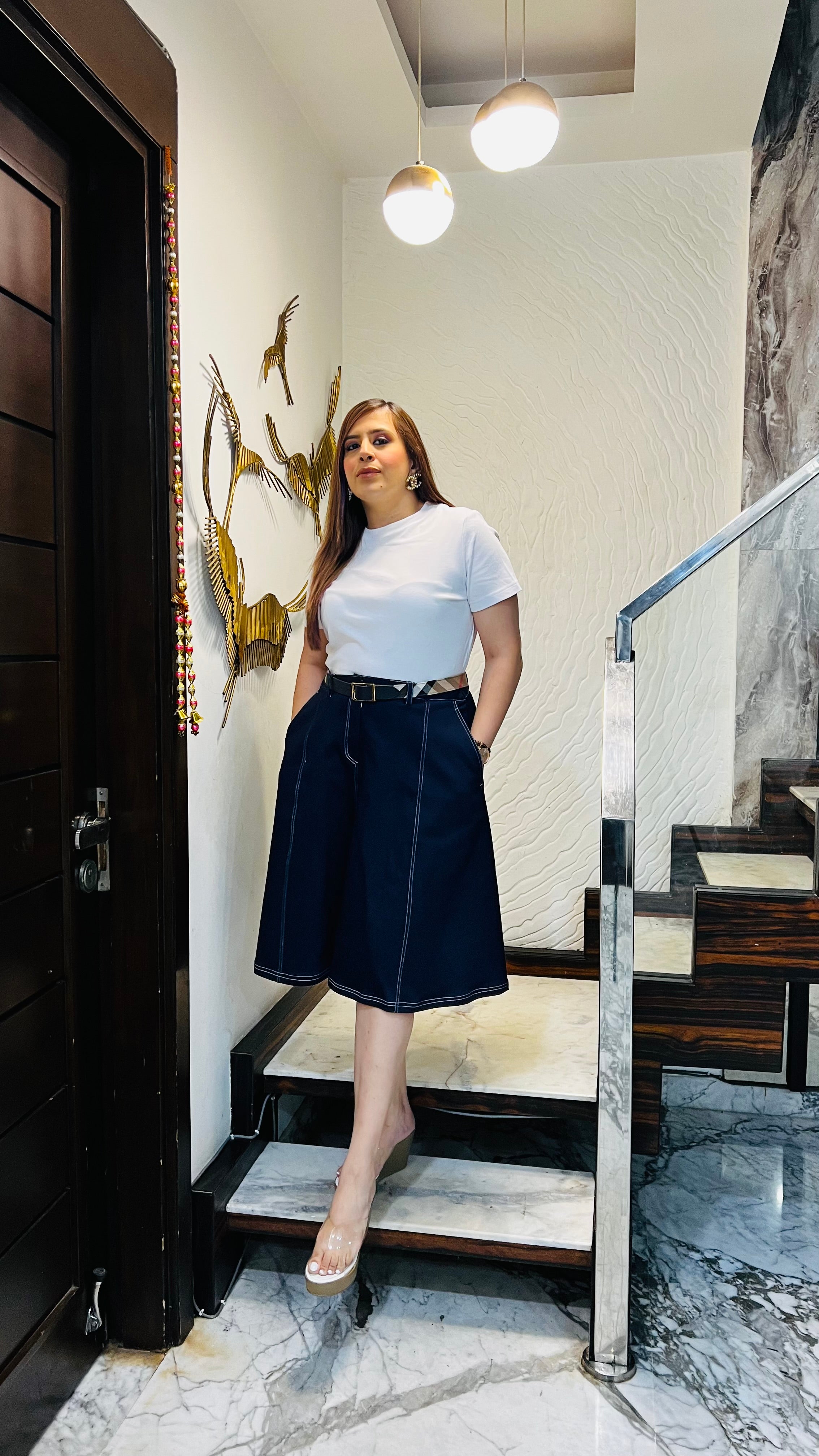 Midnight Denim Midi Skirt