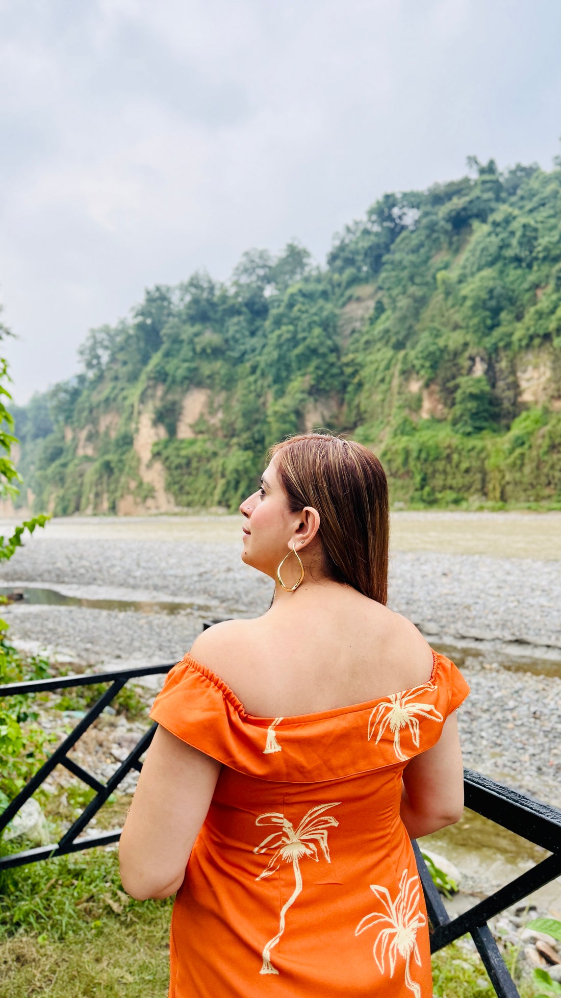 Orange Fish Cut Style Midi