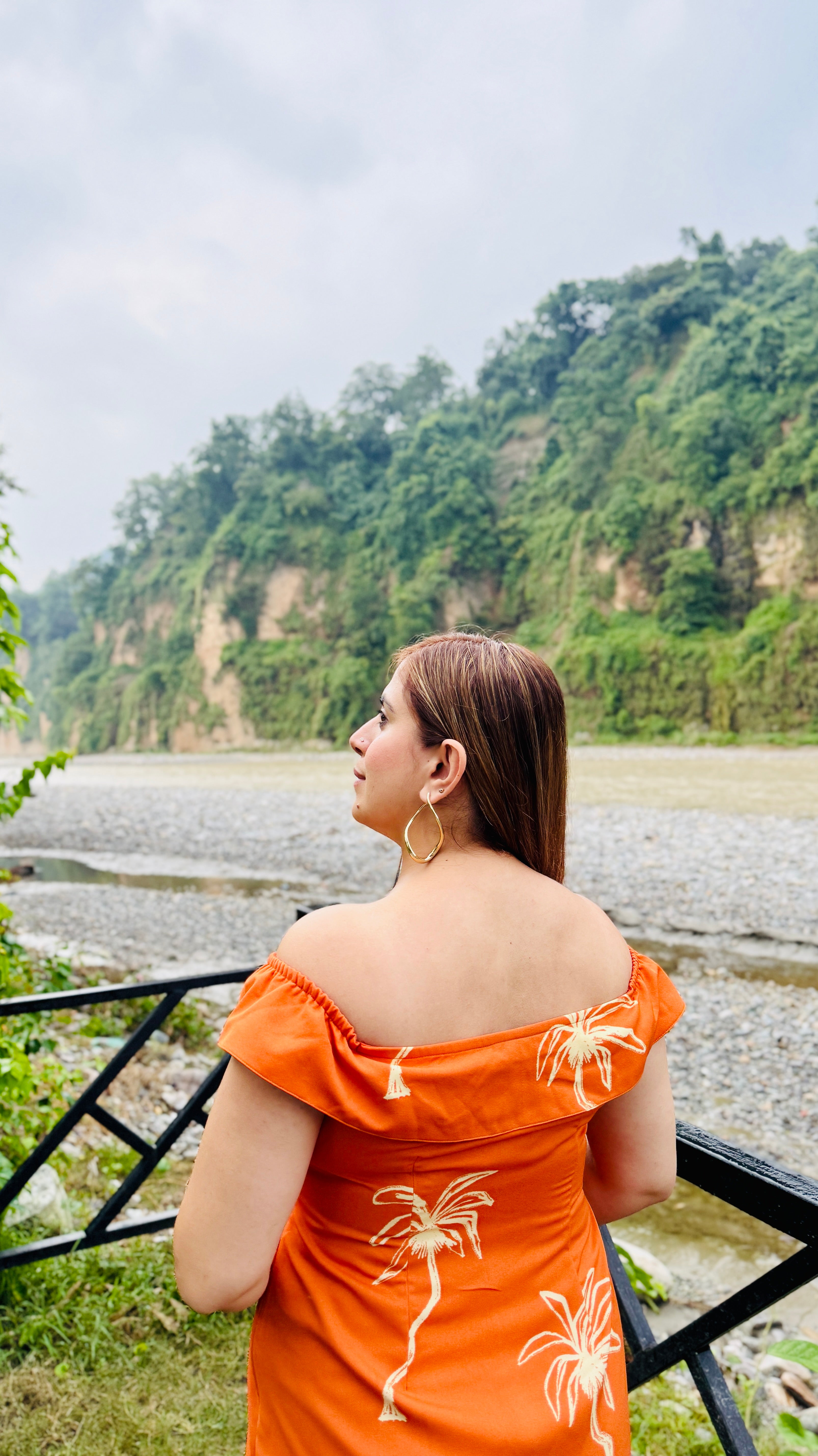 Orange Fish Cut Style Midi