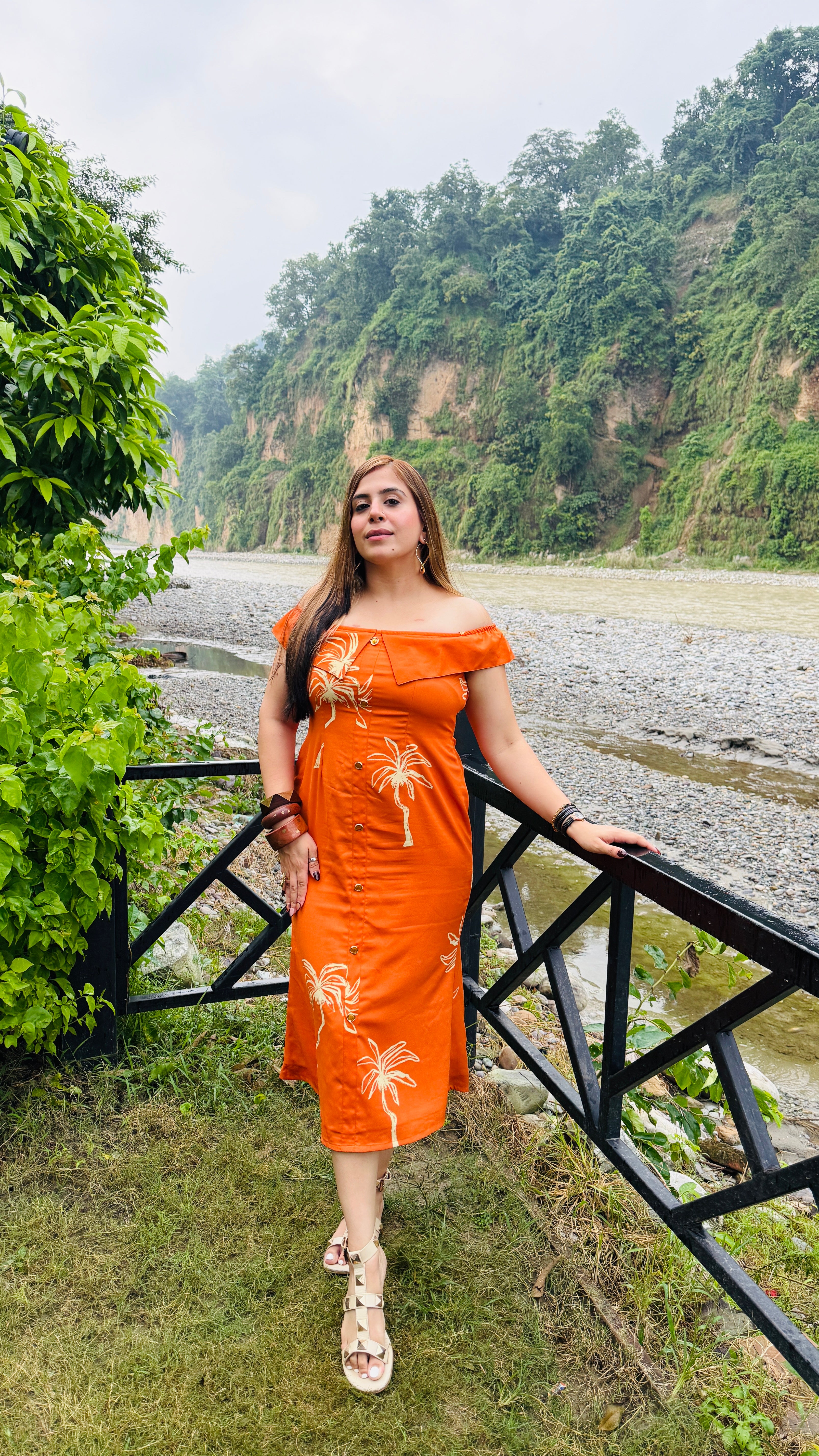 Orange Fish Cut Style Midi