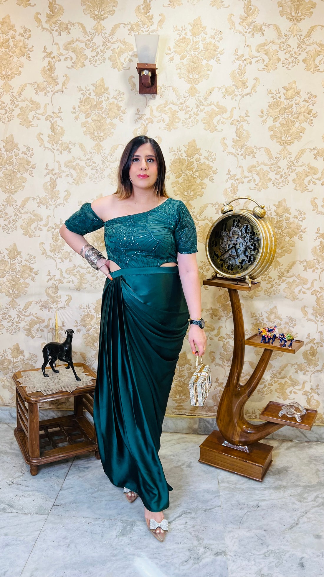 Bottle Green Cocktail Drape