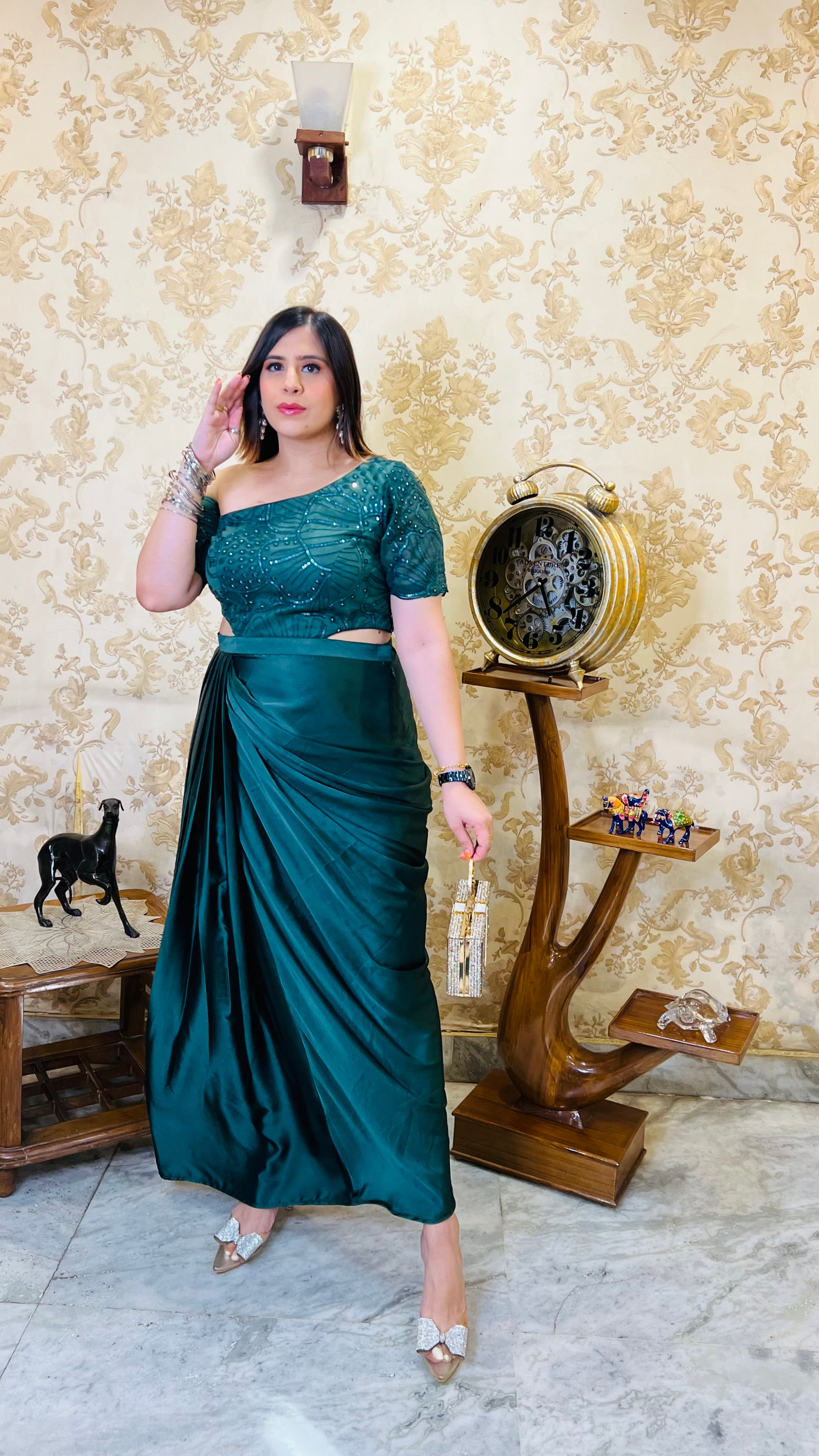 Bottle Green Cocktail Drape