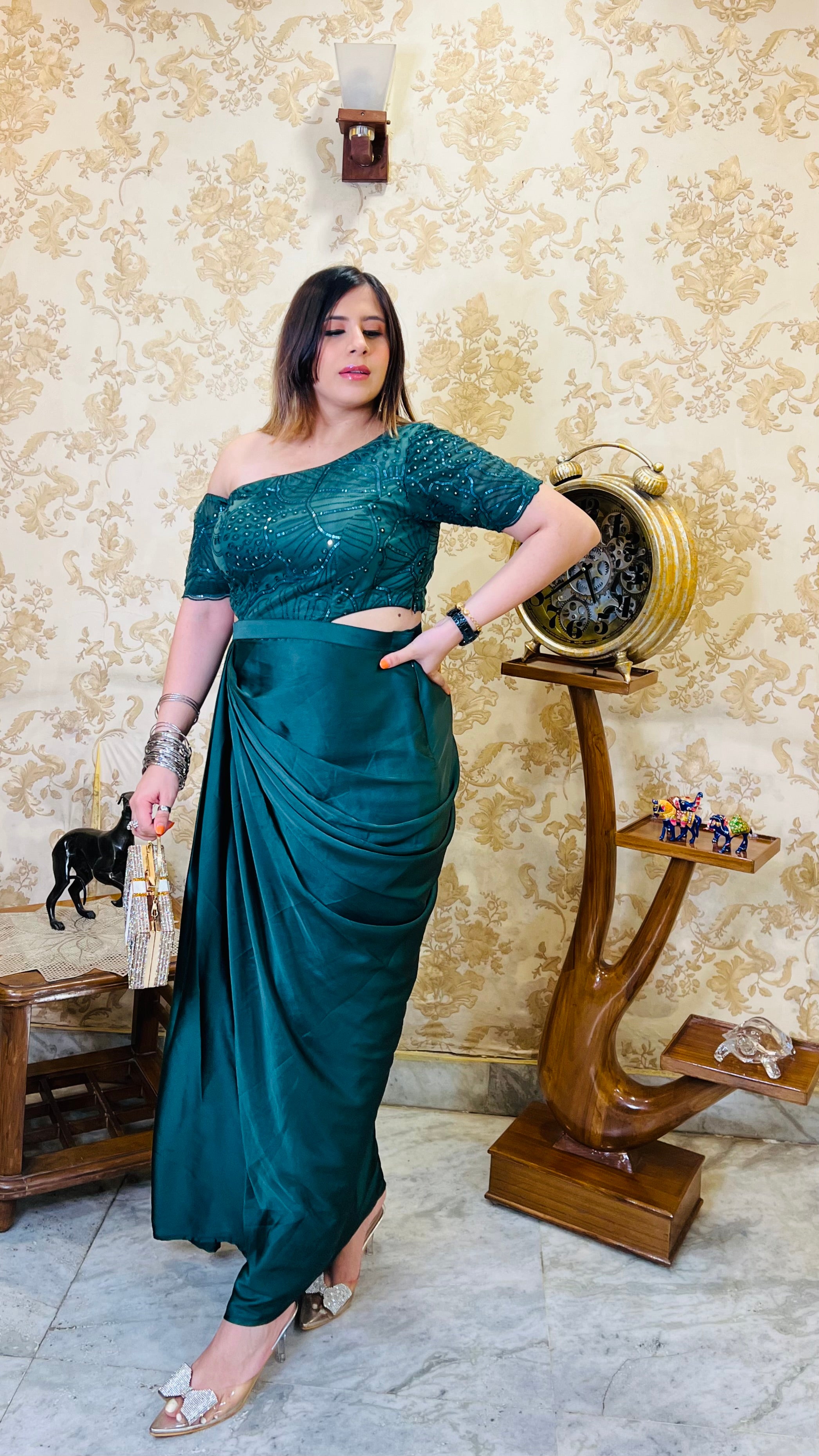 Bottle Green Cocktail Drape