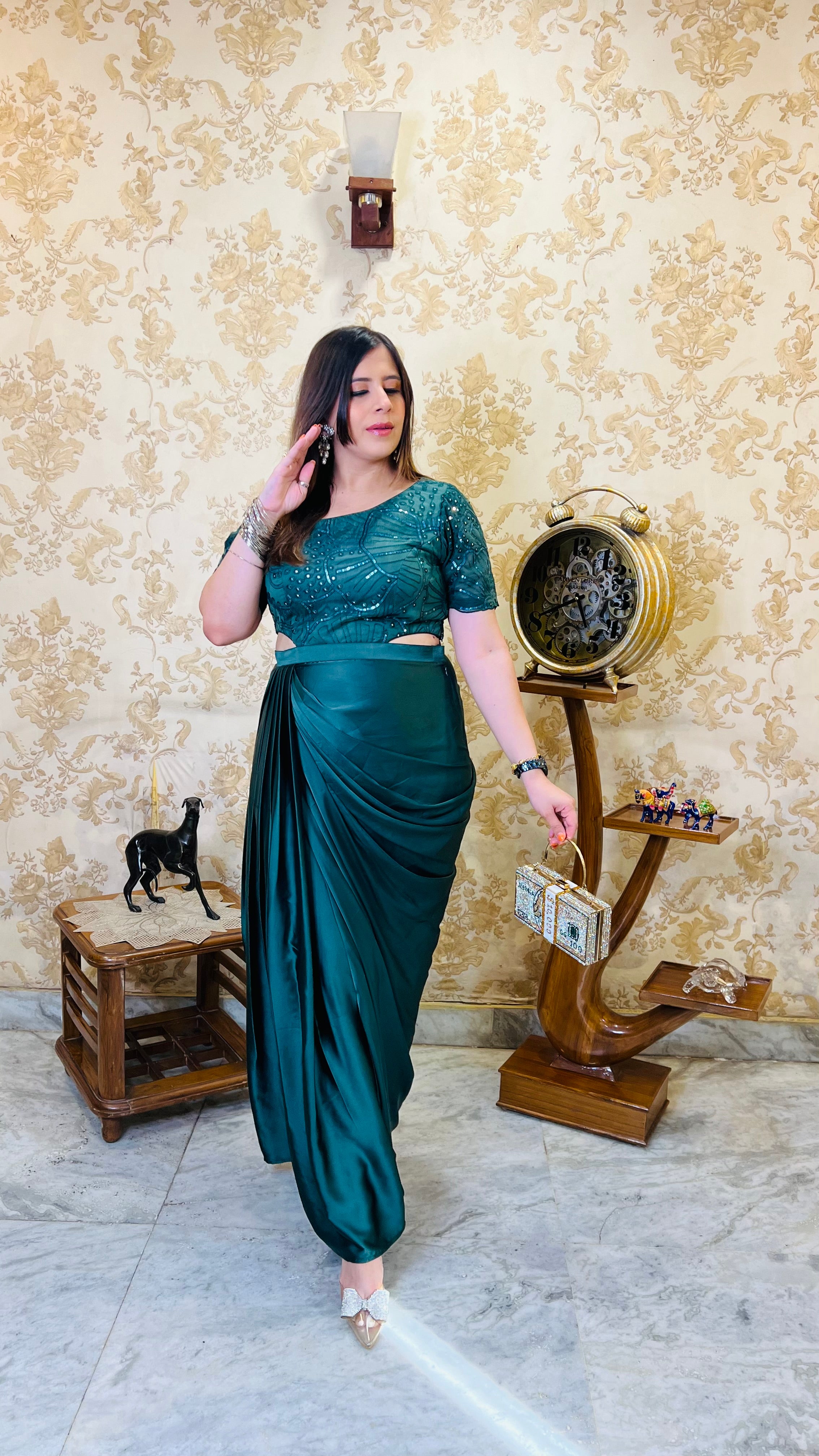 Bottle Green Cocktail Drape