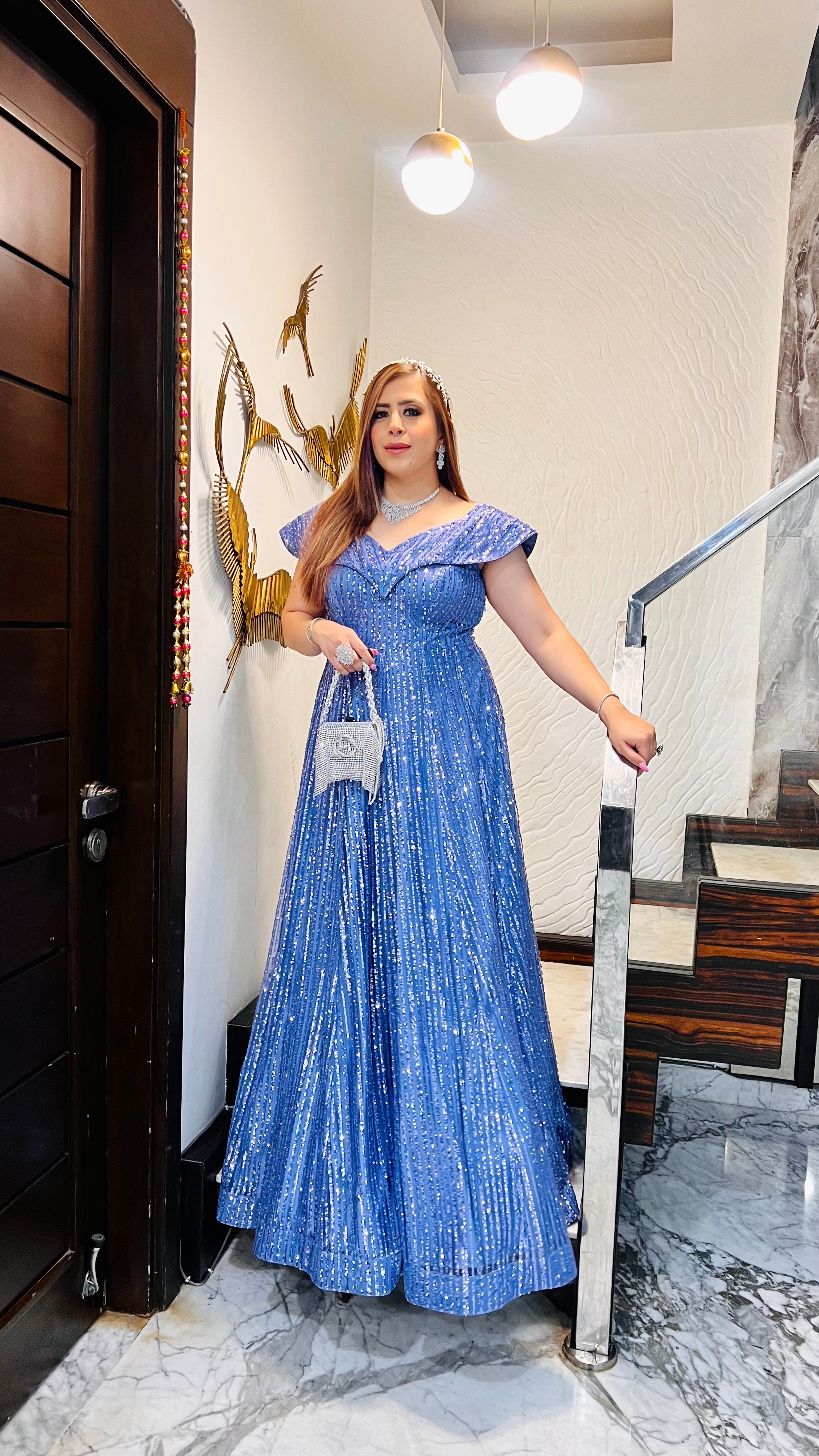 Blissful Blue Sequin Gown