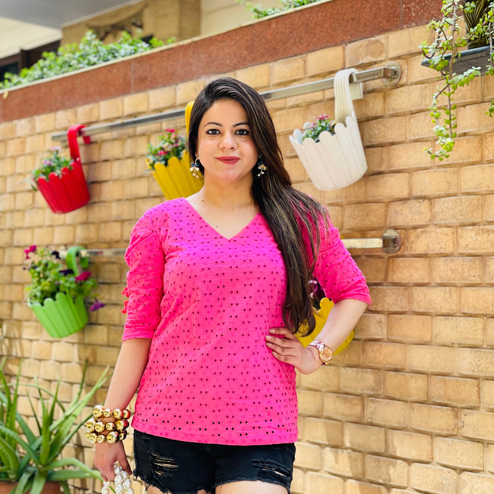 Pinky Pink Schiffli Top