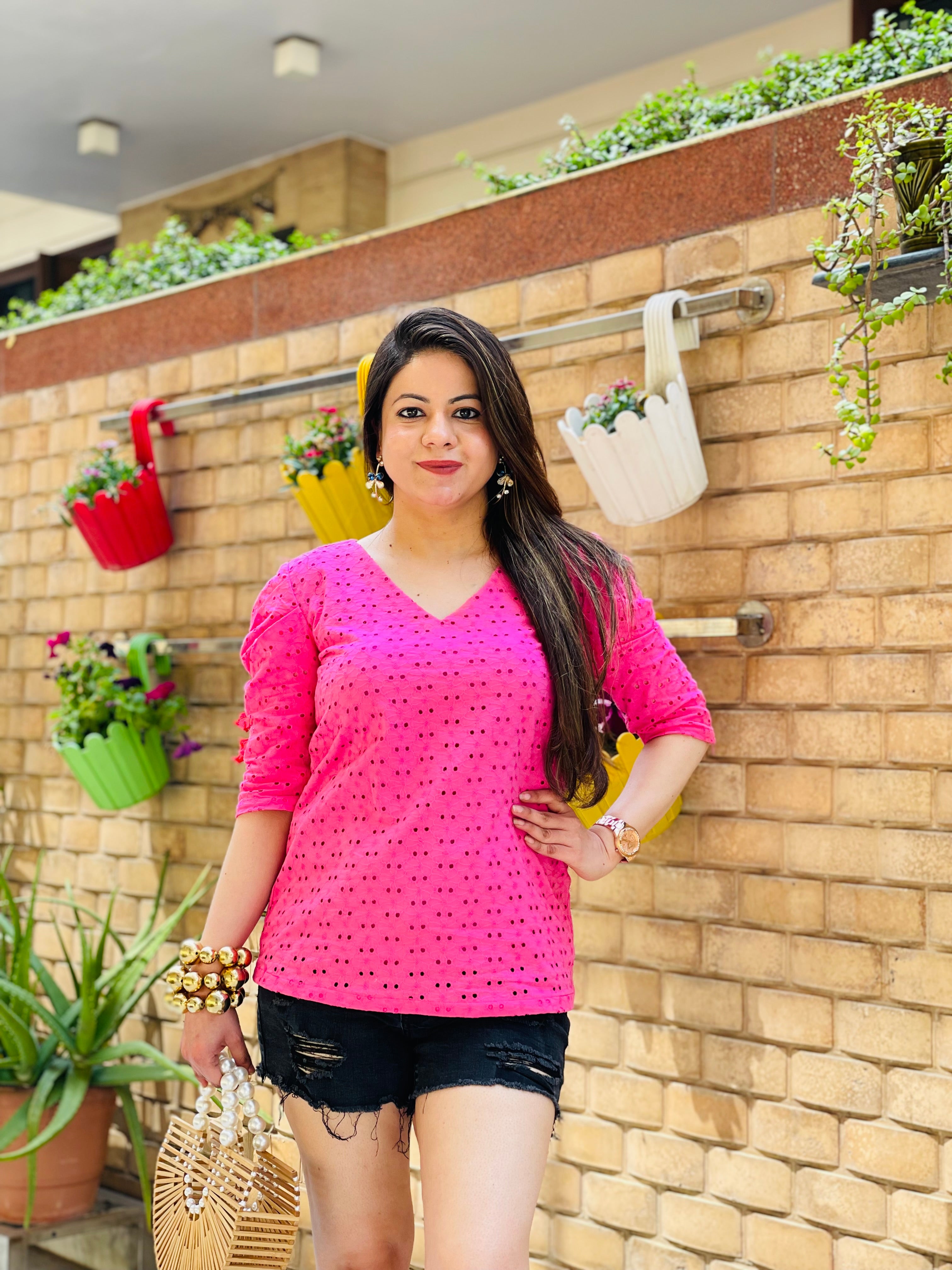 Pinky Pink Schiffli Top