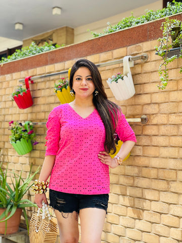 Pinky Pink Schiffli Top