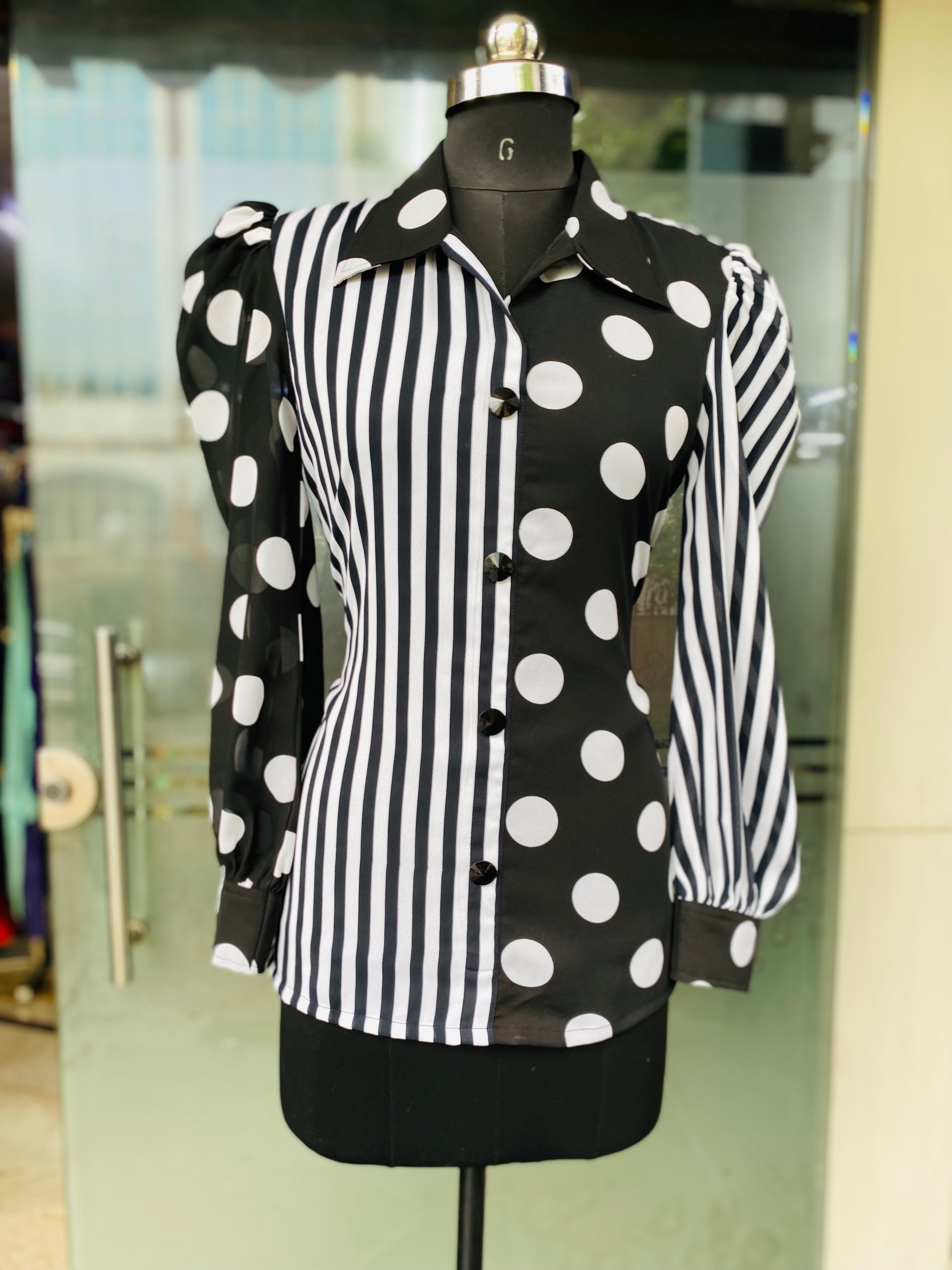 Monochrome Polka Dot Shirt