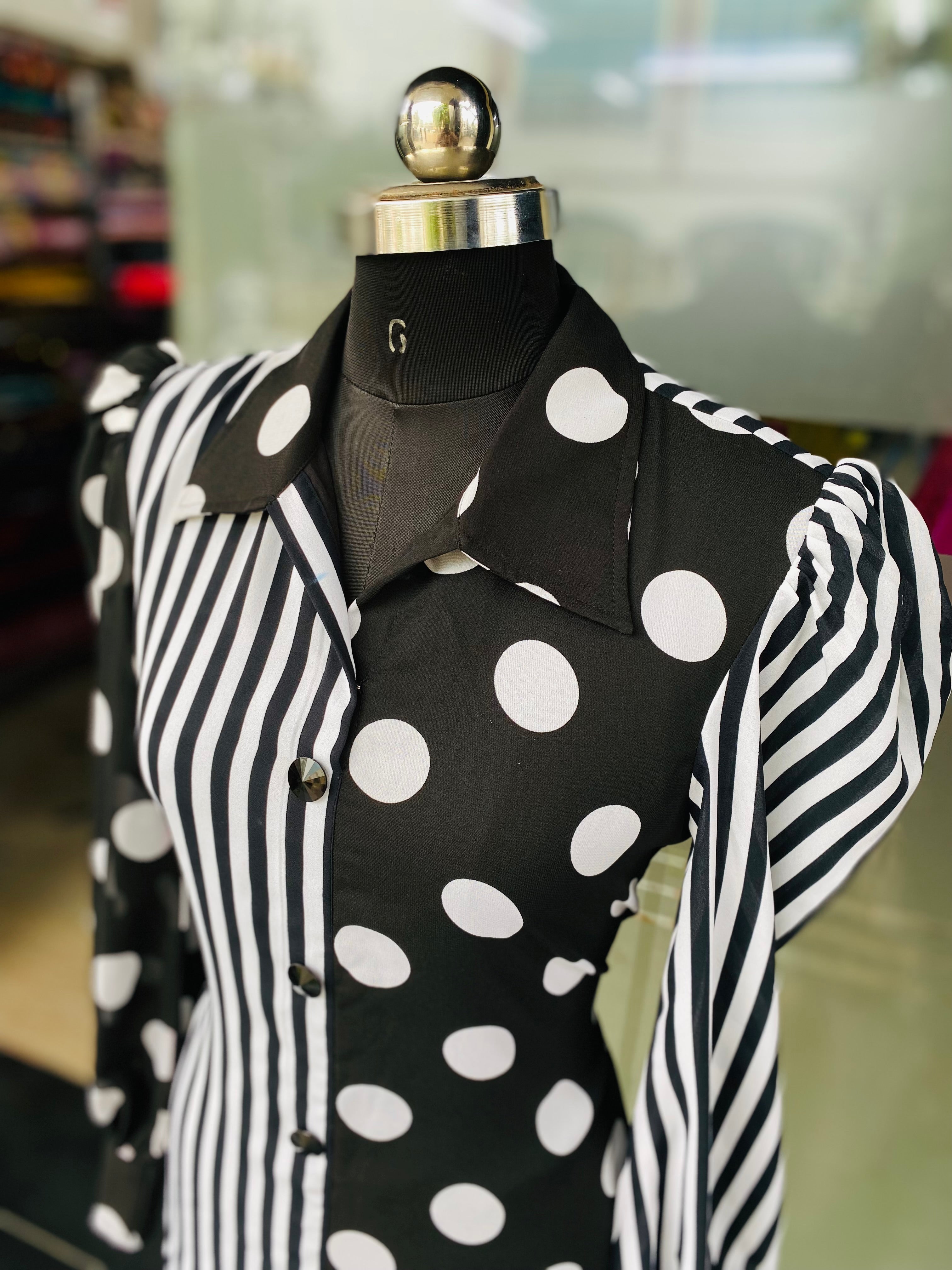 Monochrome Polka Dot Shirt