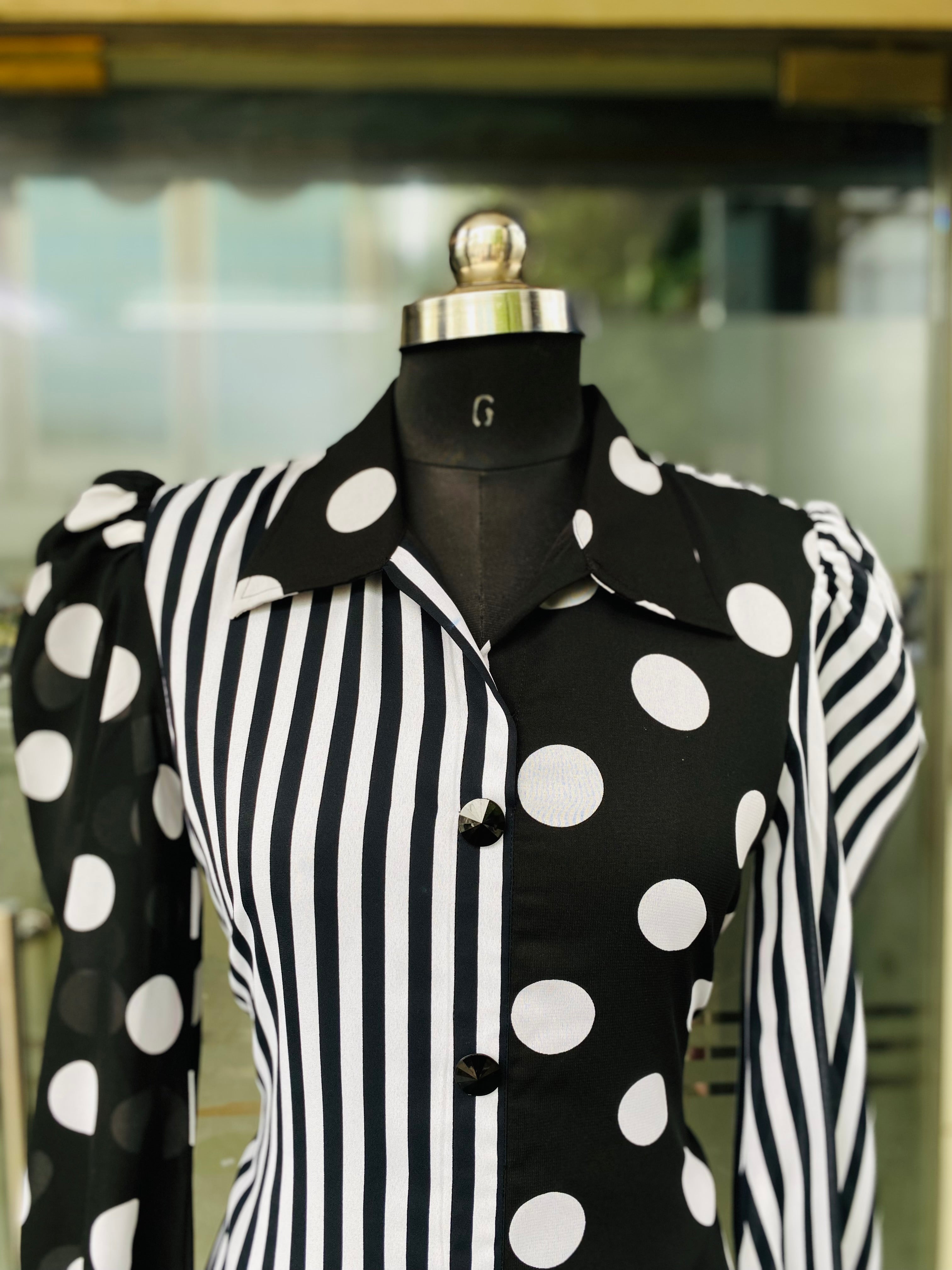 Monochrome Polka Dot Shirt