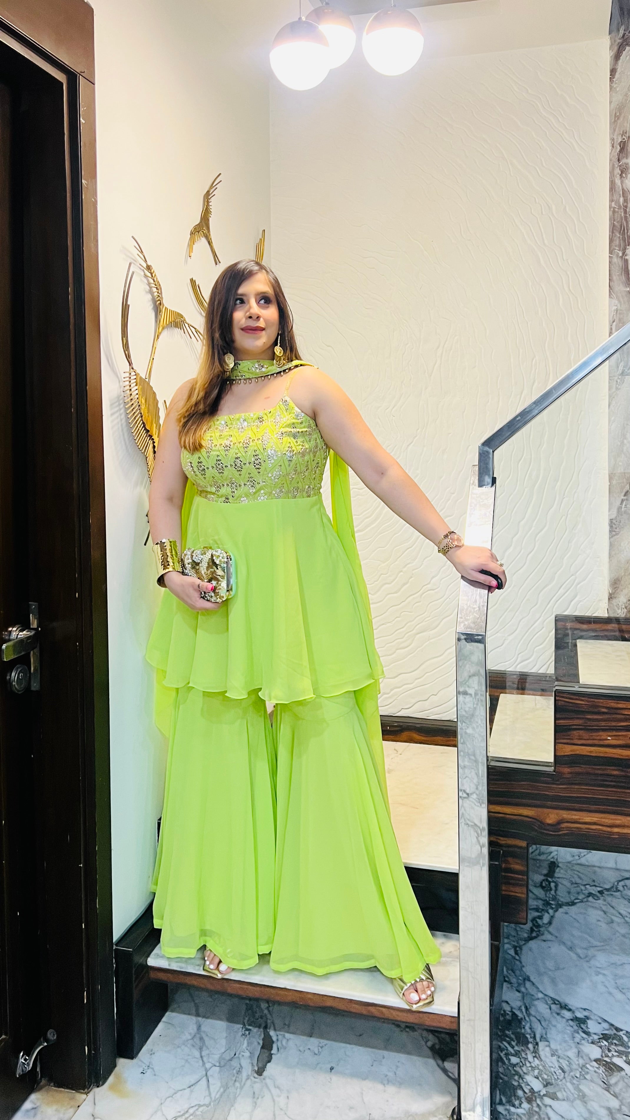 Pista Green Garara Suit