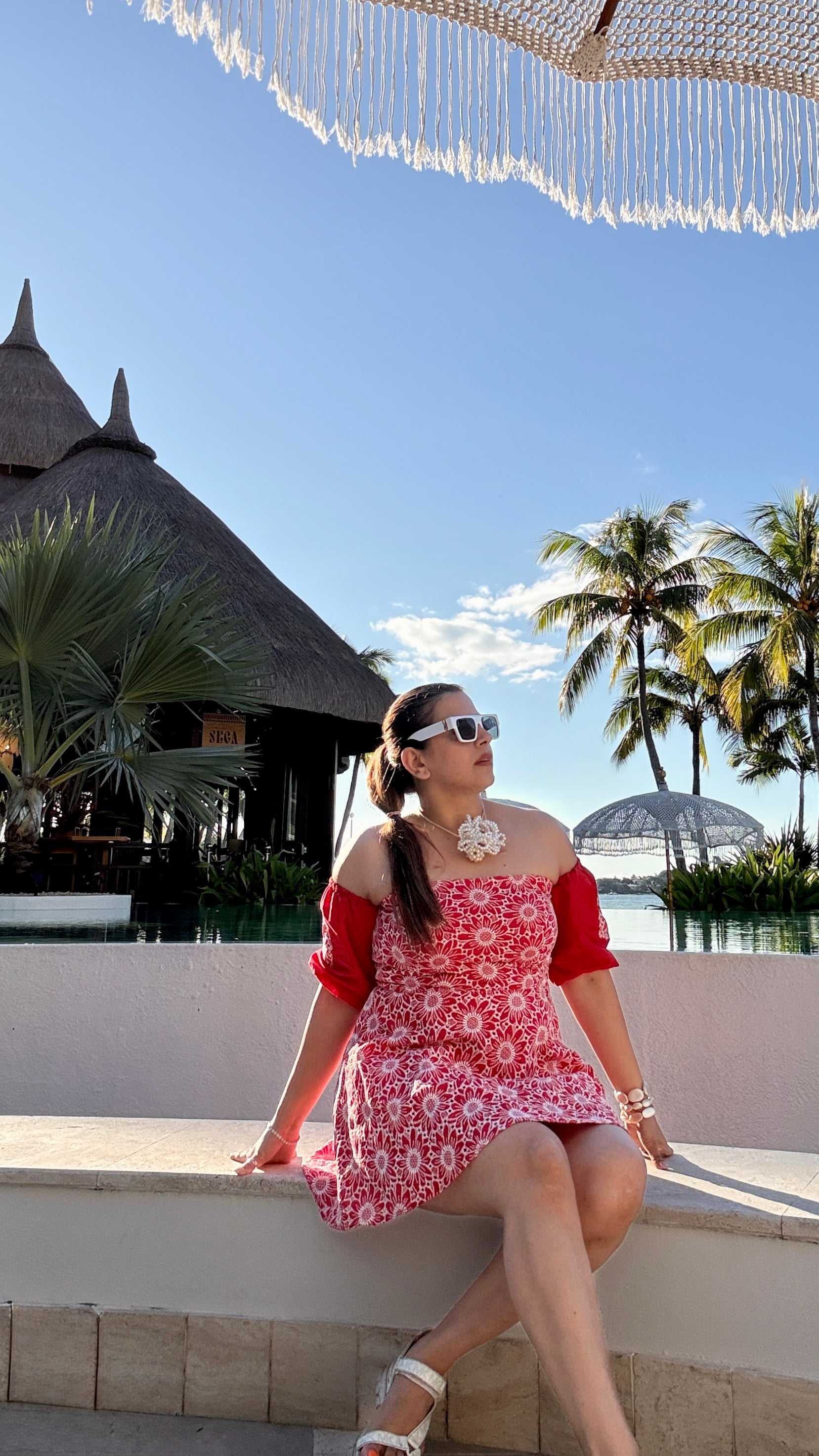 Red Hakoba Cotton Top