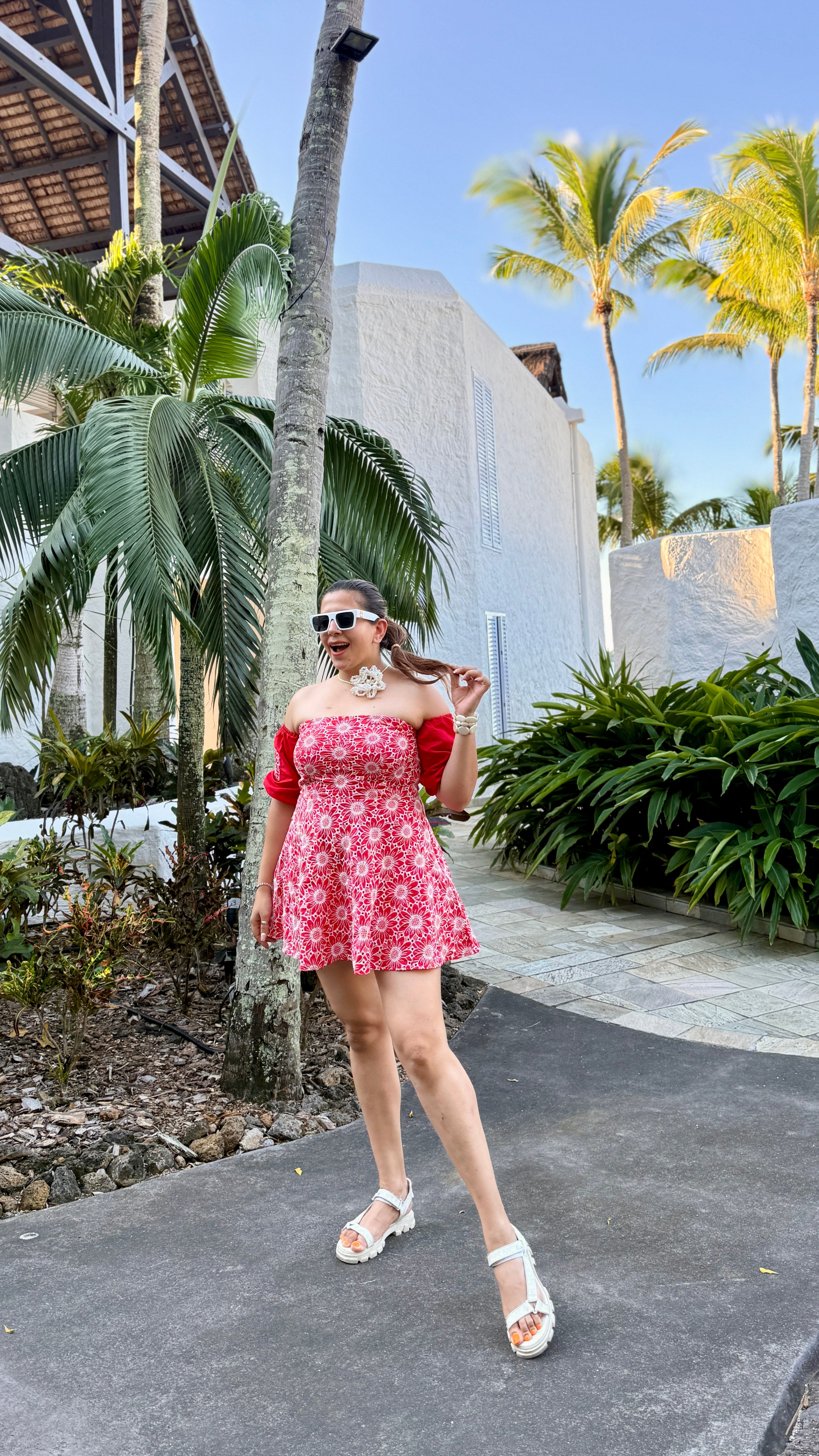 Red Hakoba Cotton Top