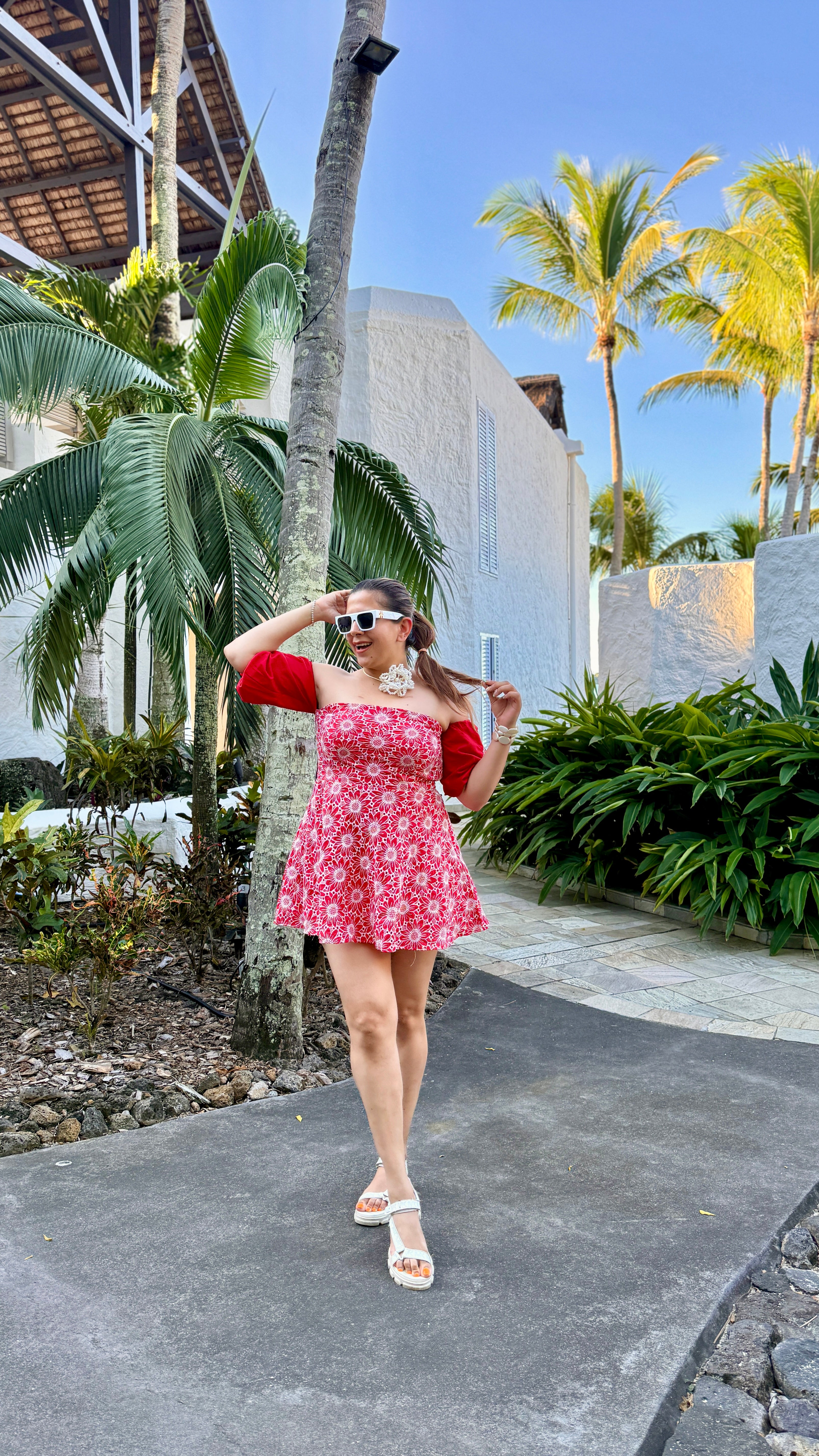 Red Hakoba Cotton Top