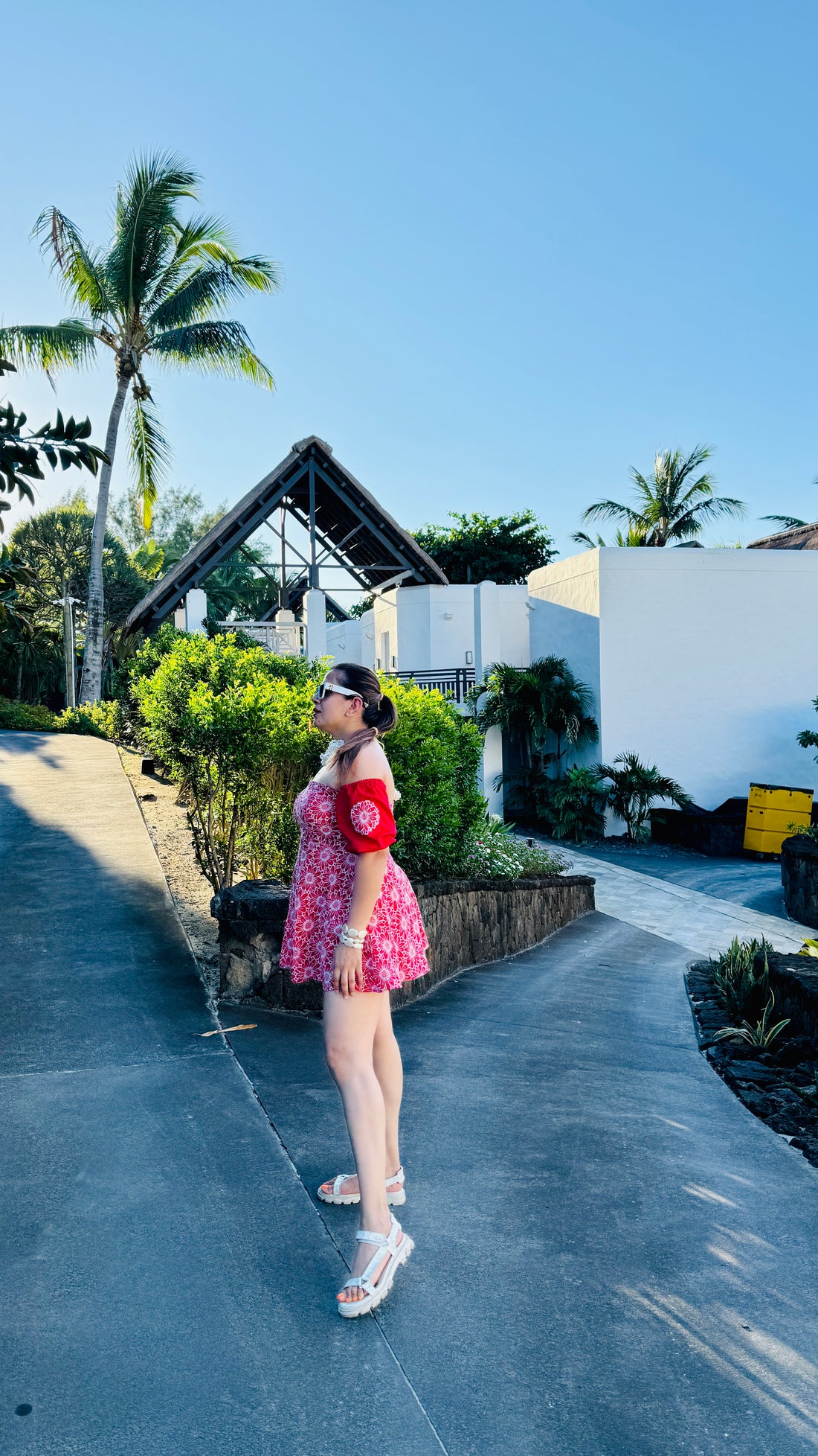 Red Hakoba Cotton Top