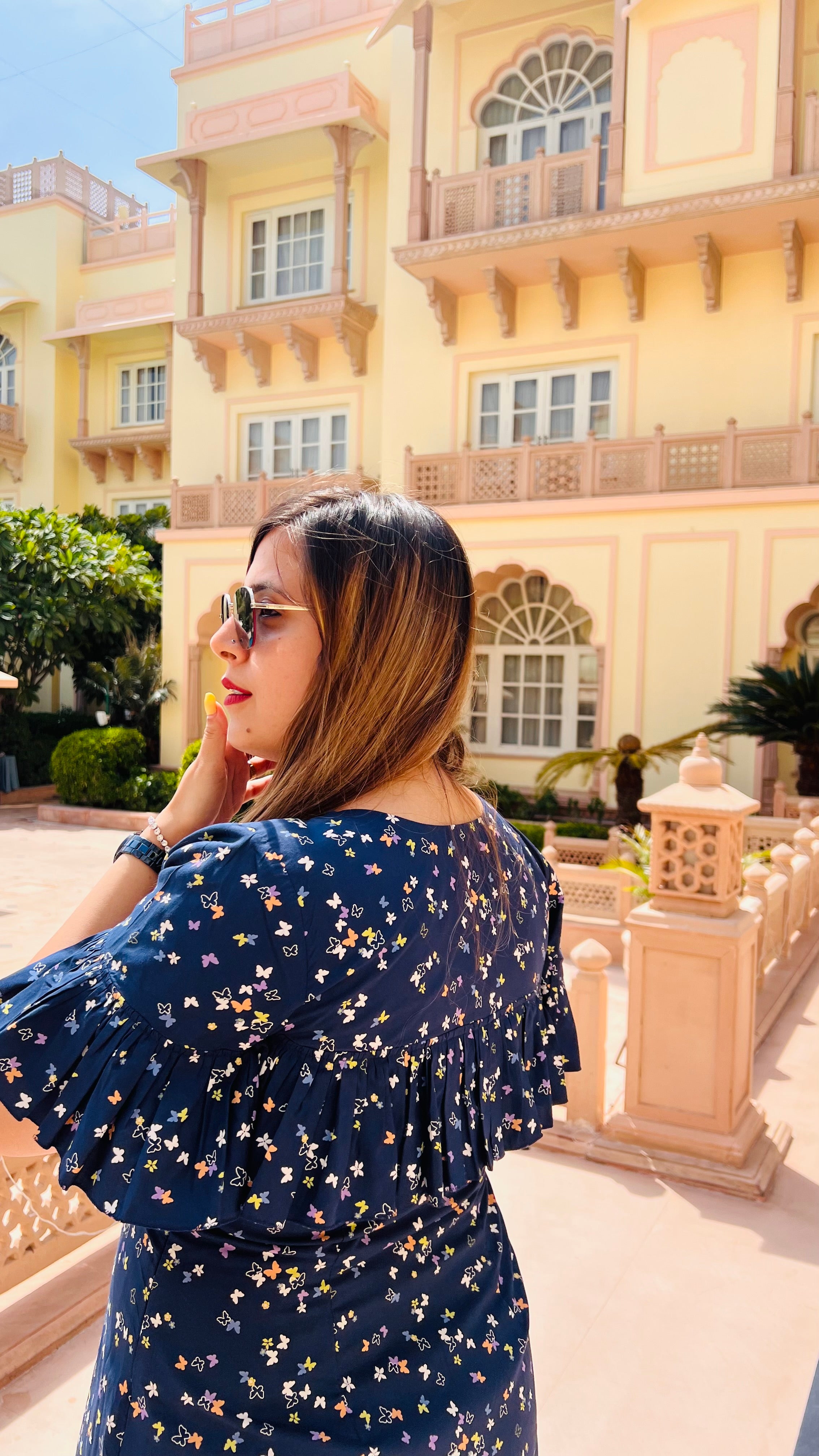 Navy Blue Butterfly Dress