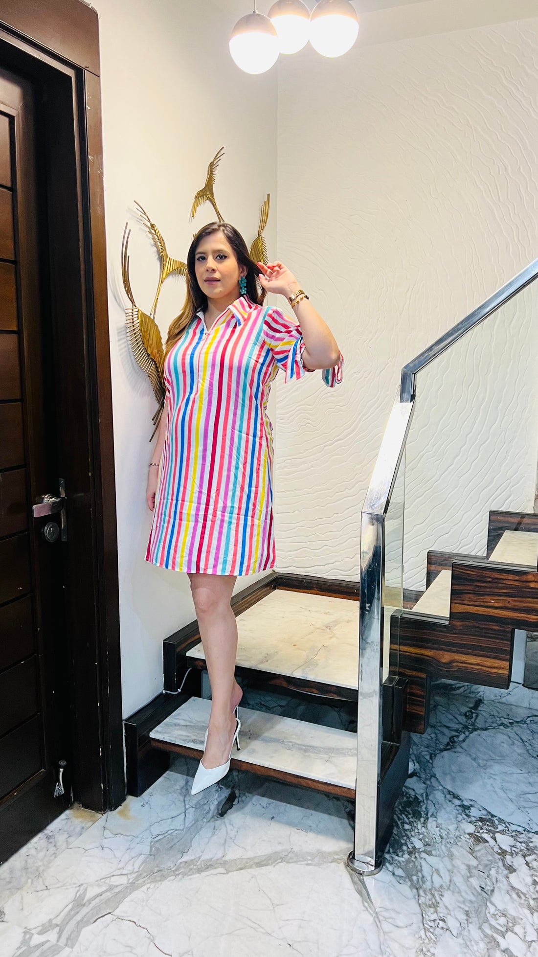 Multicoloured Stripes Dress