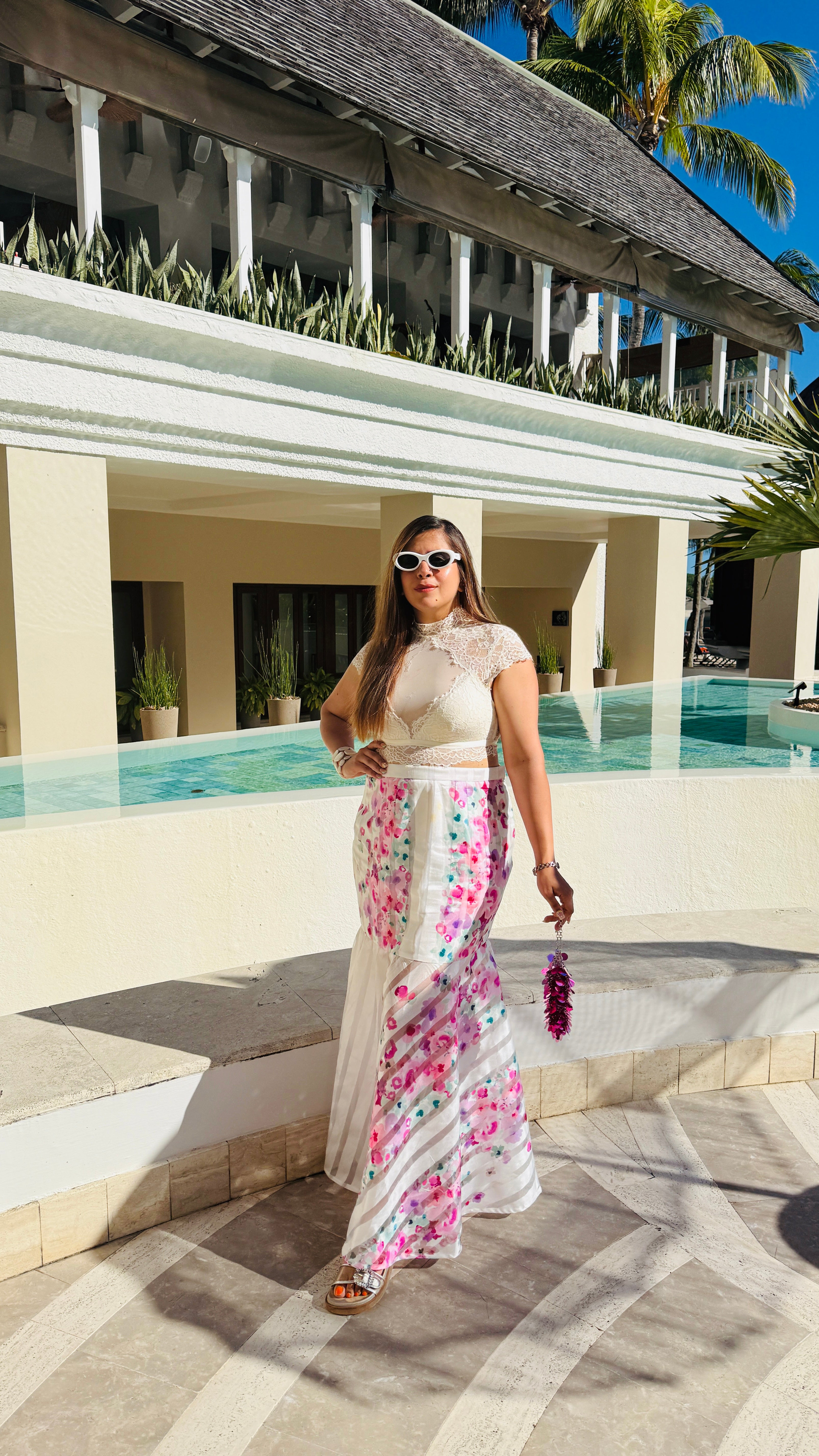 White Organza Beach Skirt