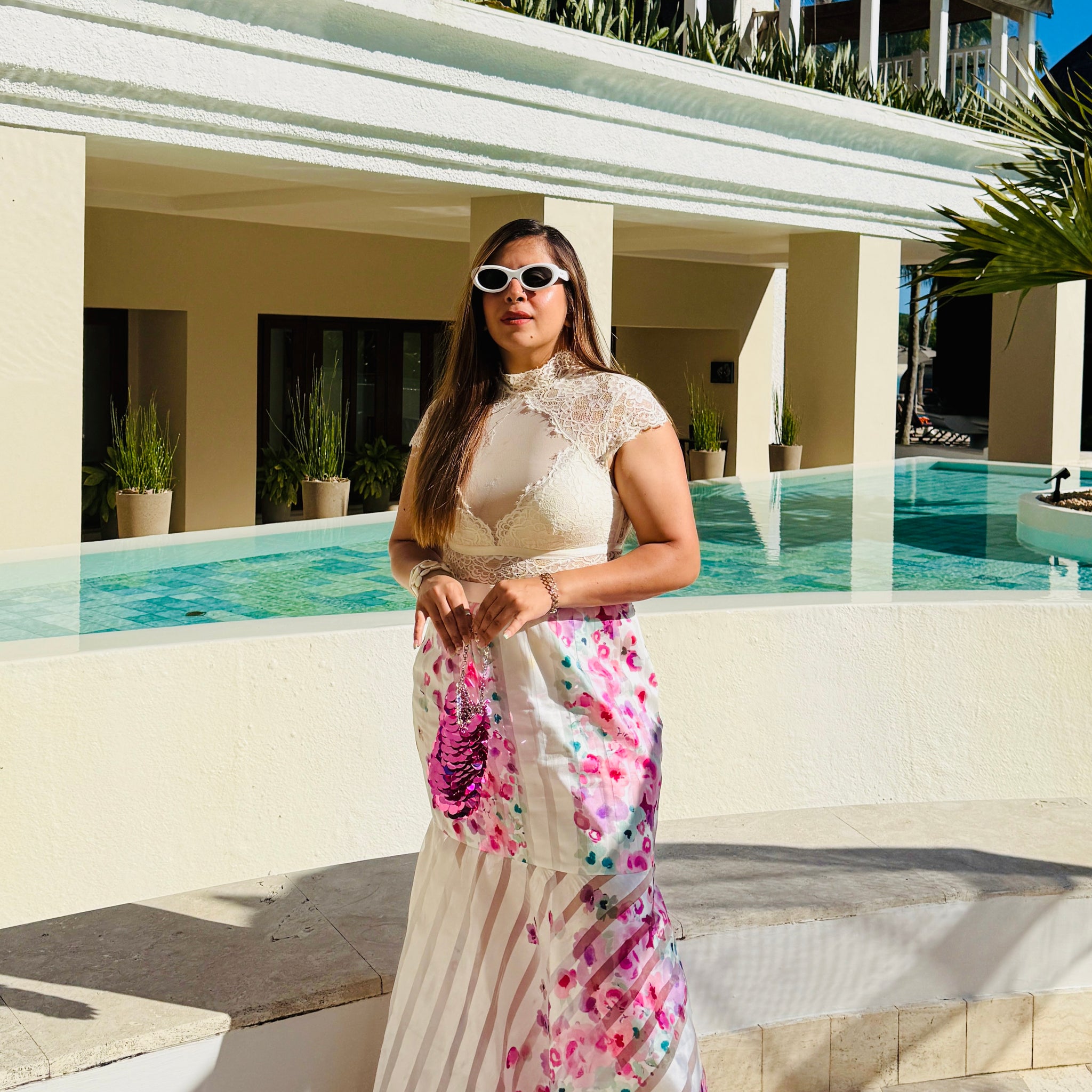 White Organza Beach Skirt