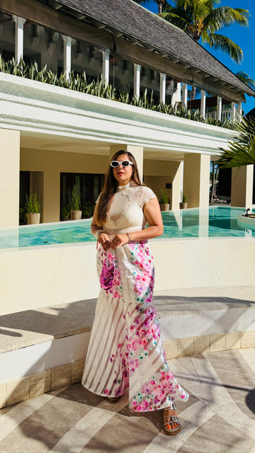 White Organza Beach Skirt