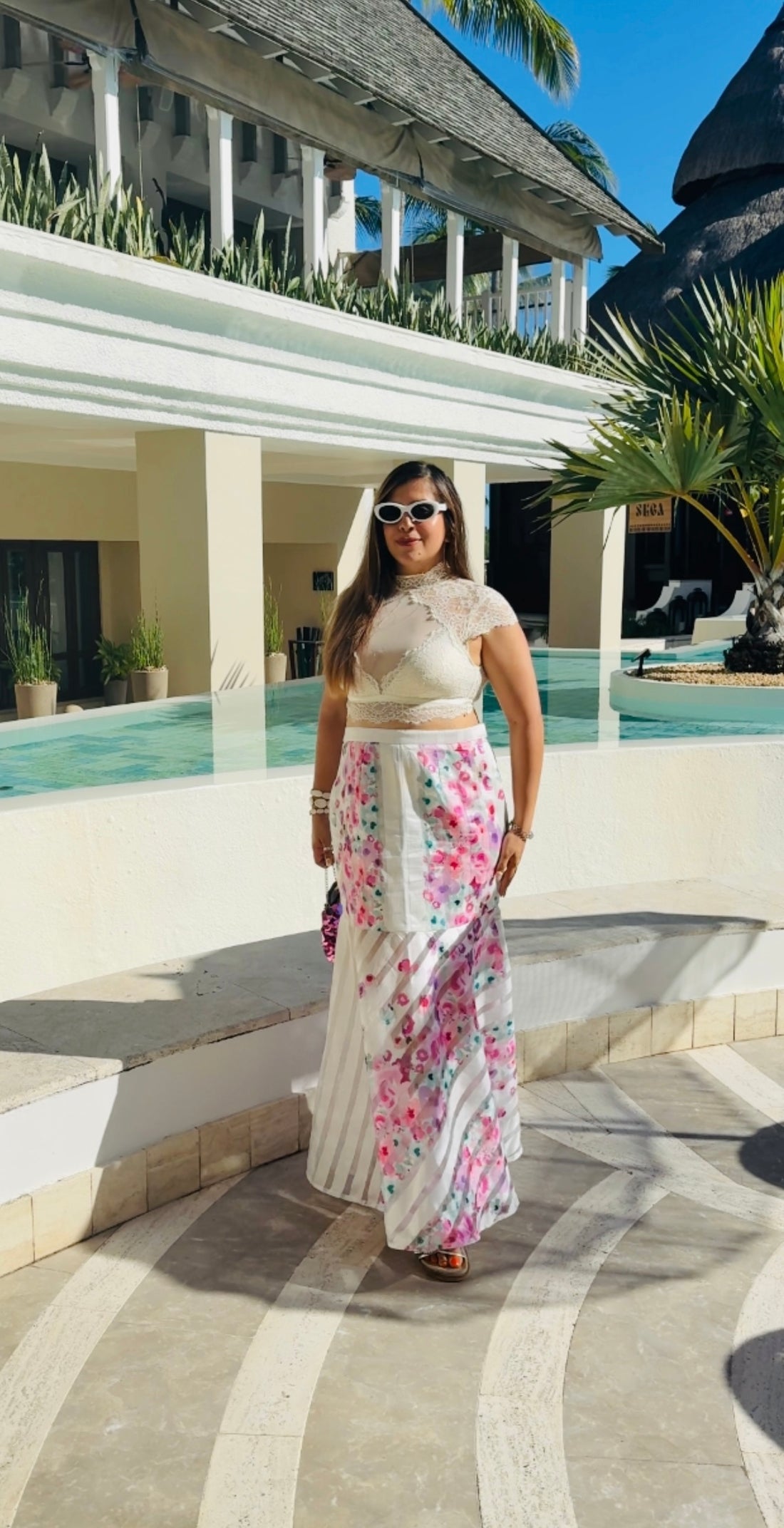 White Organza Beach Skirt