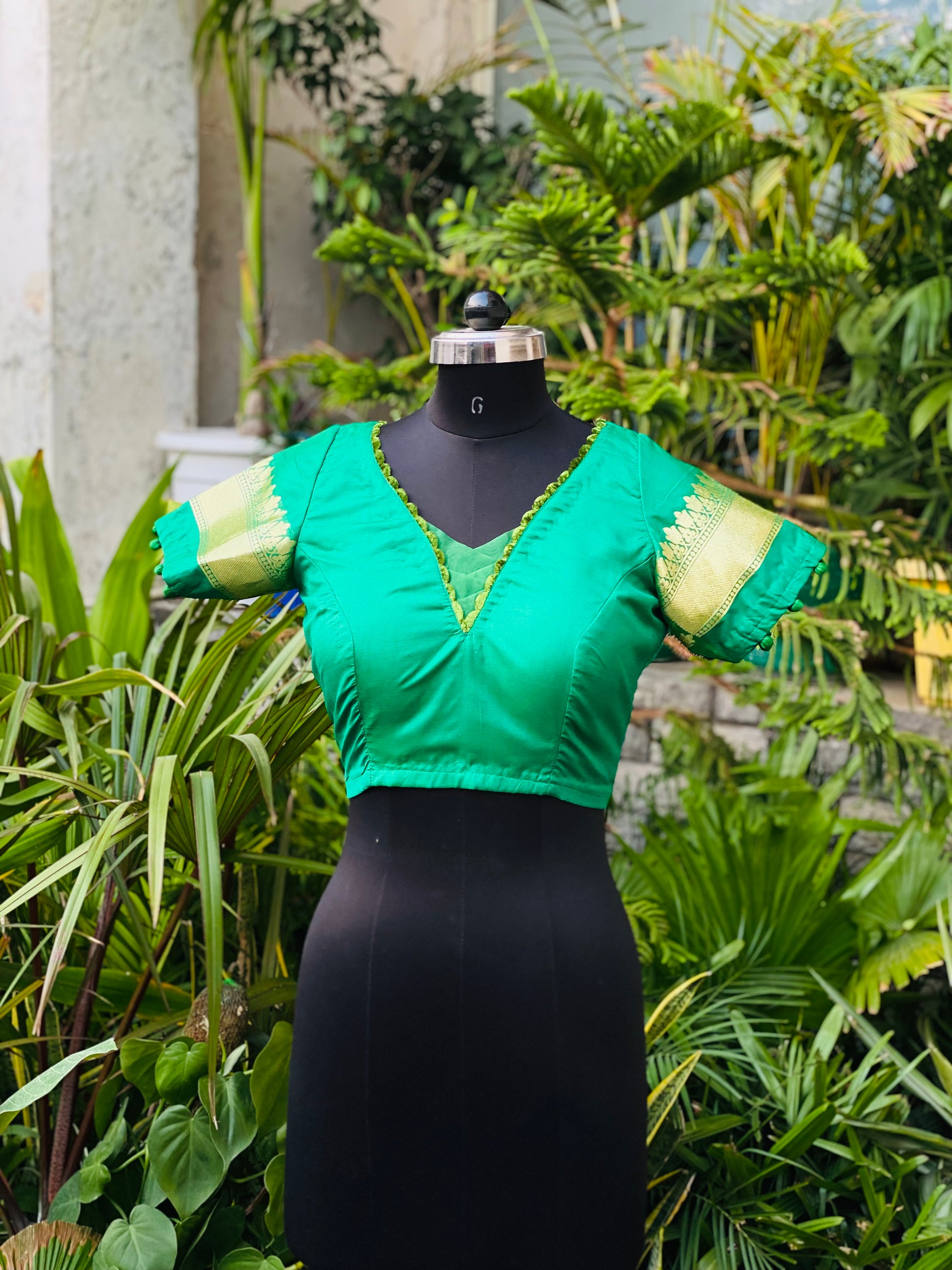 Bottle Green Blouse Lakhina Couture Bottle Green Blouse Lakhina Couture