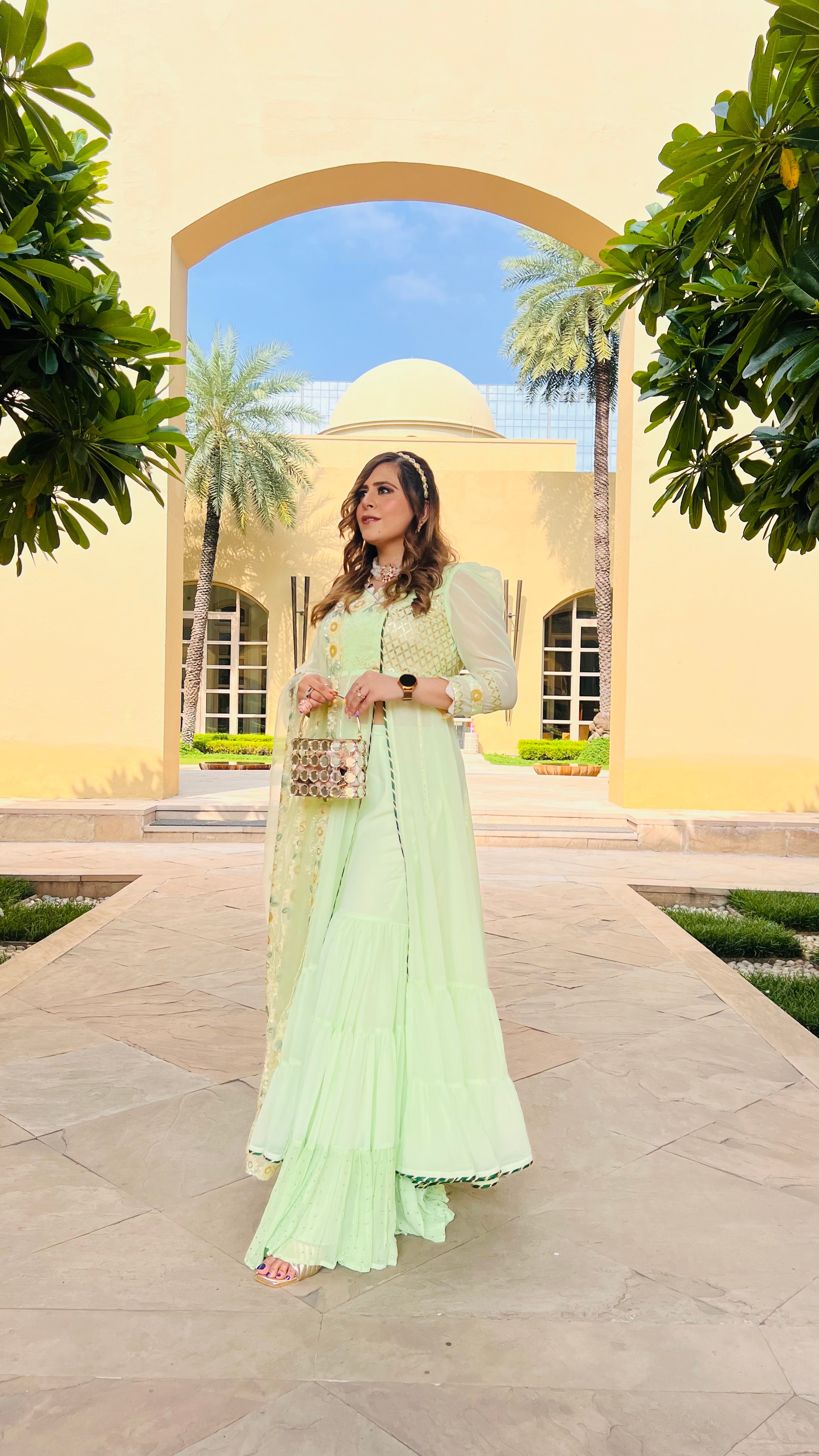 Pista Green Garara Suit