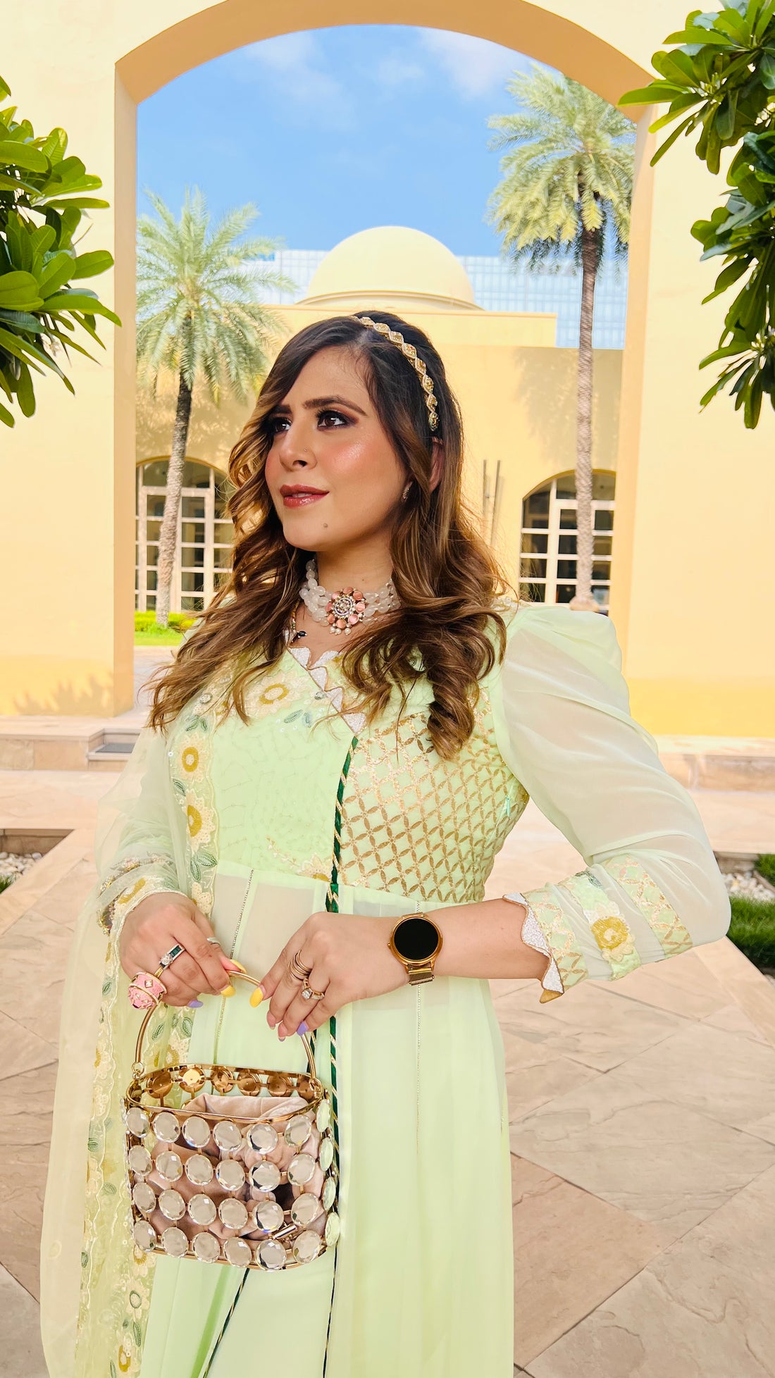 Pista Green Garara Suit