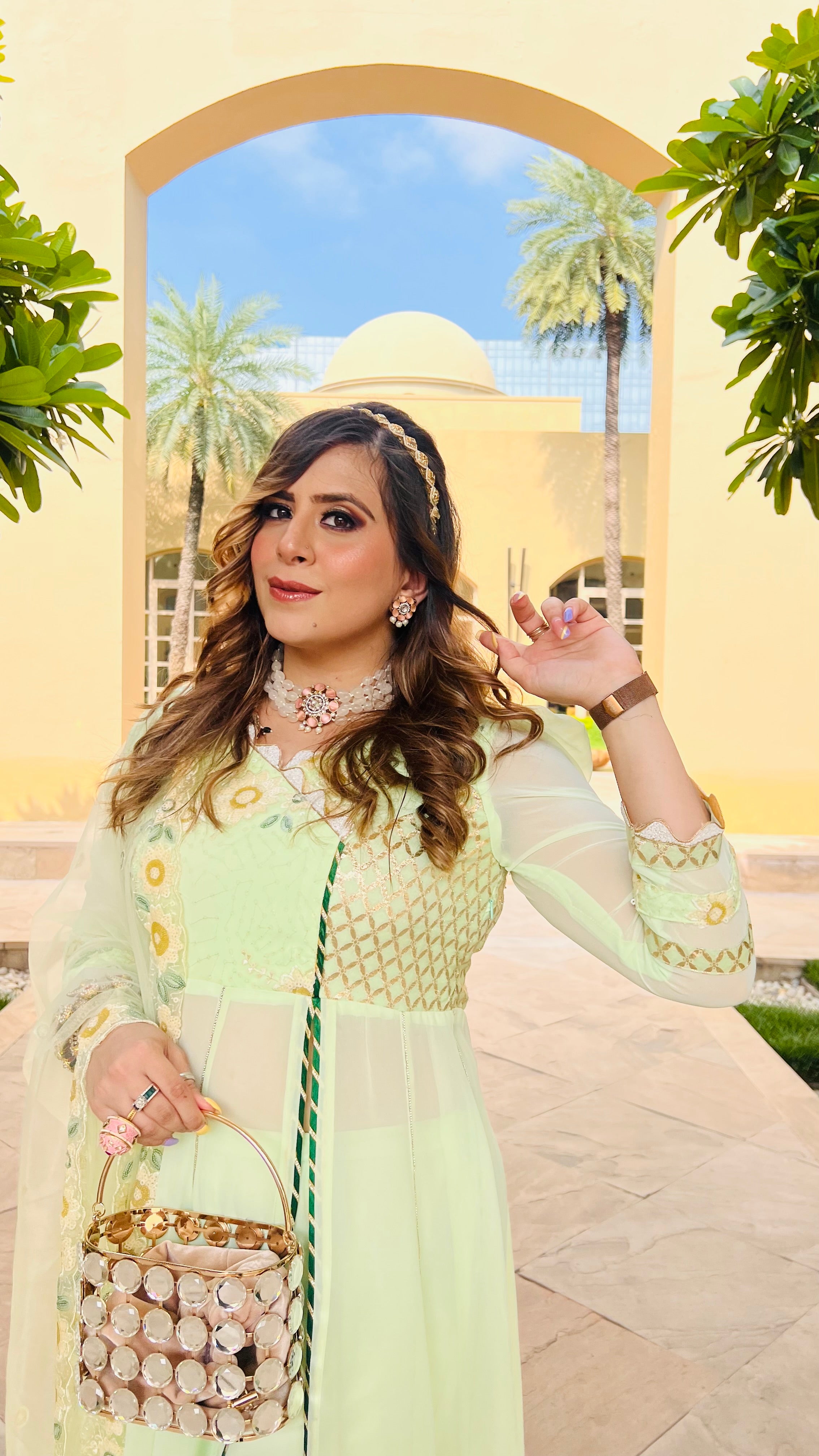 Pista Green Garara Suit