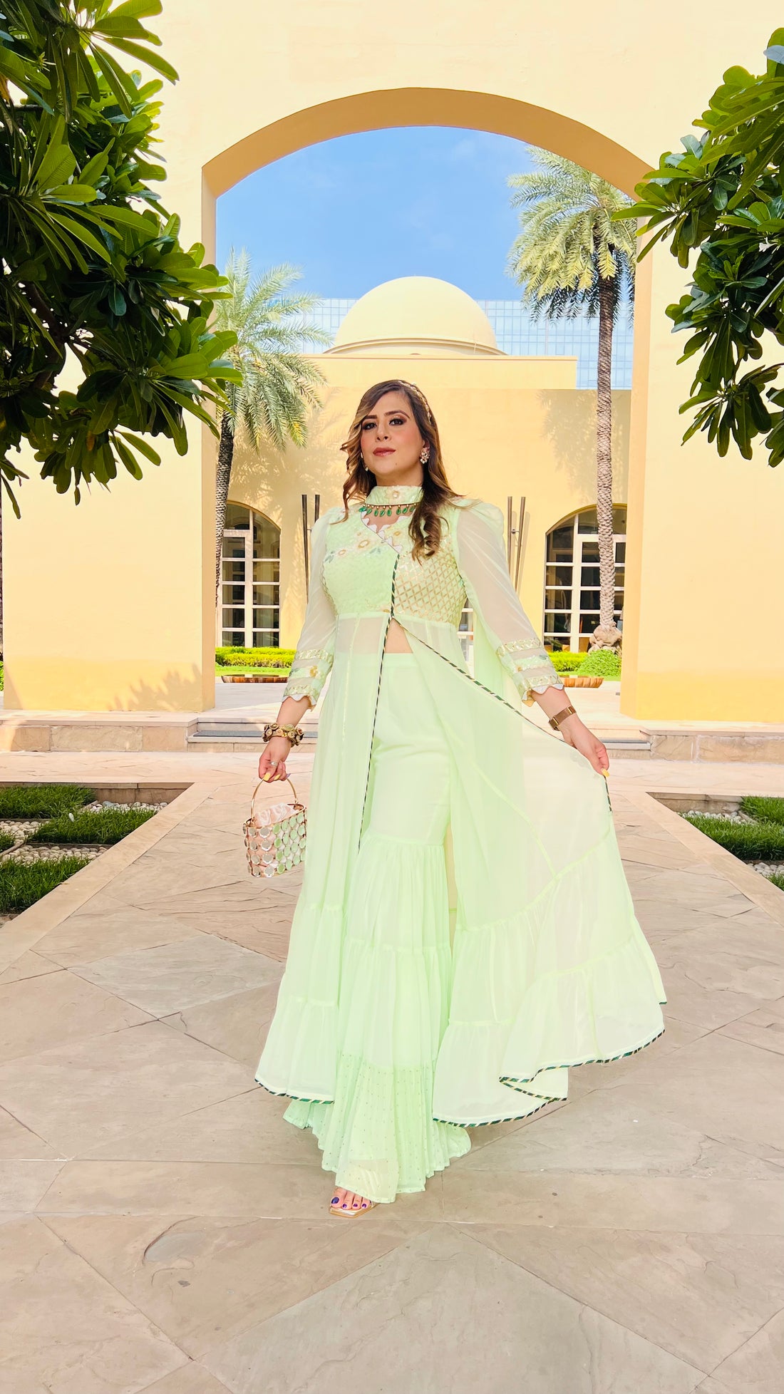 Pista Green Garara Suit