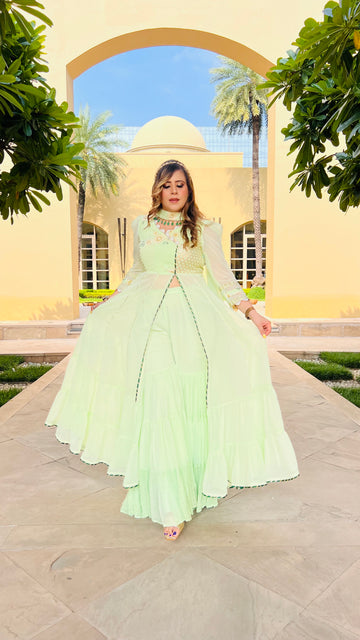 Pista Green Garara Suit