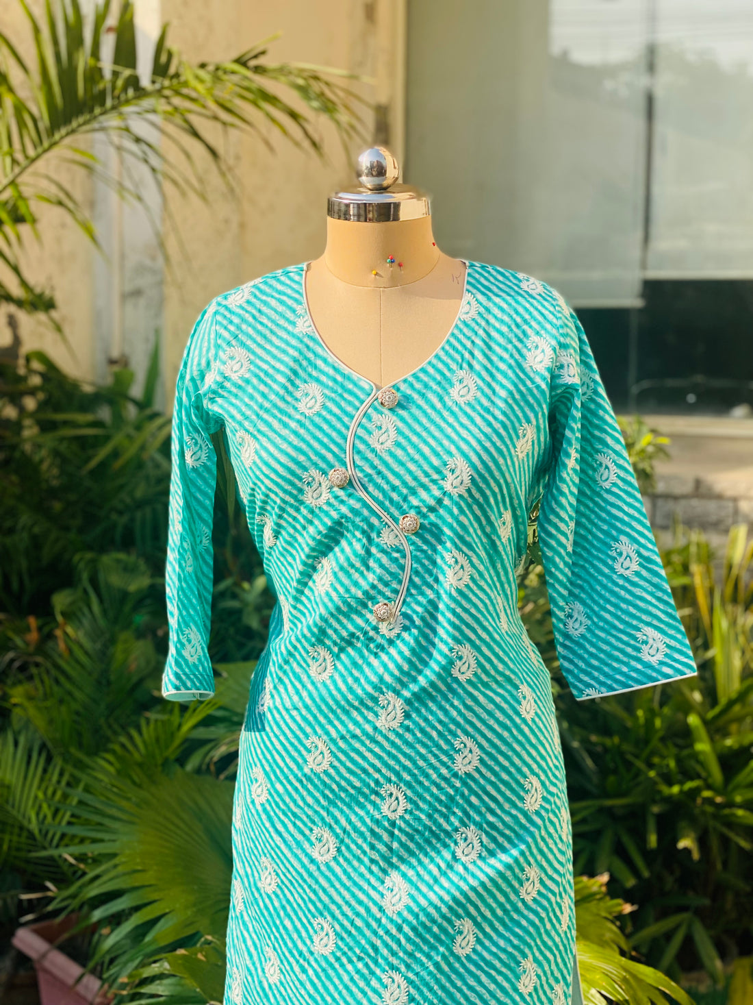 Mint Leheriya Kurti
