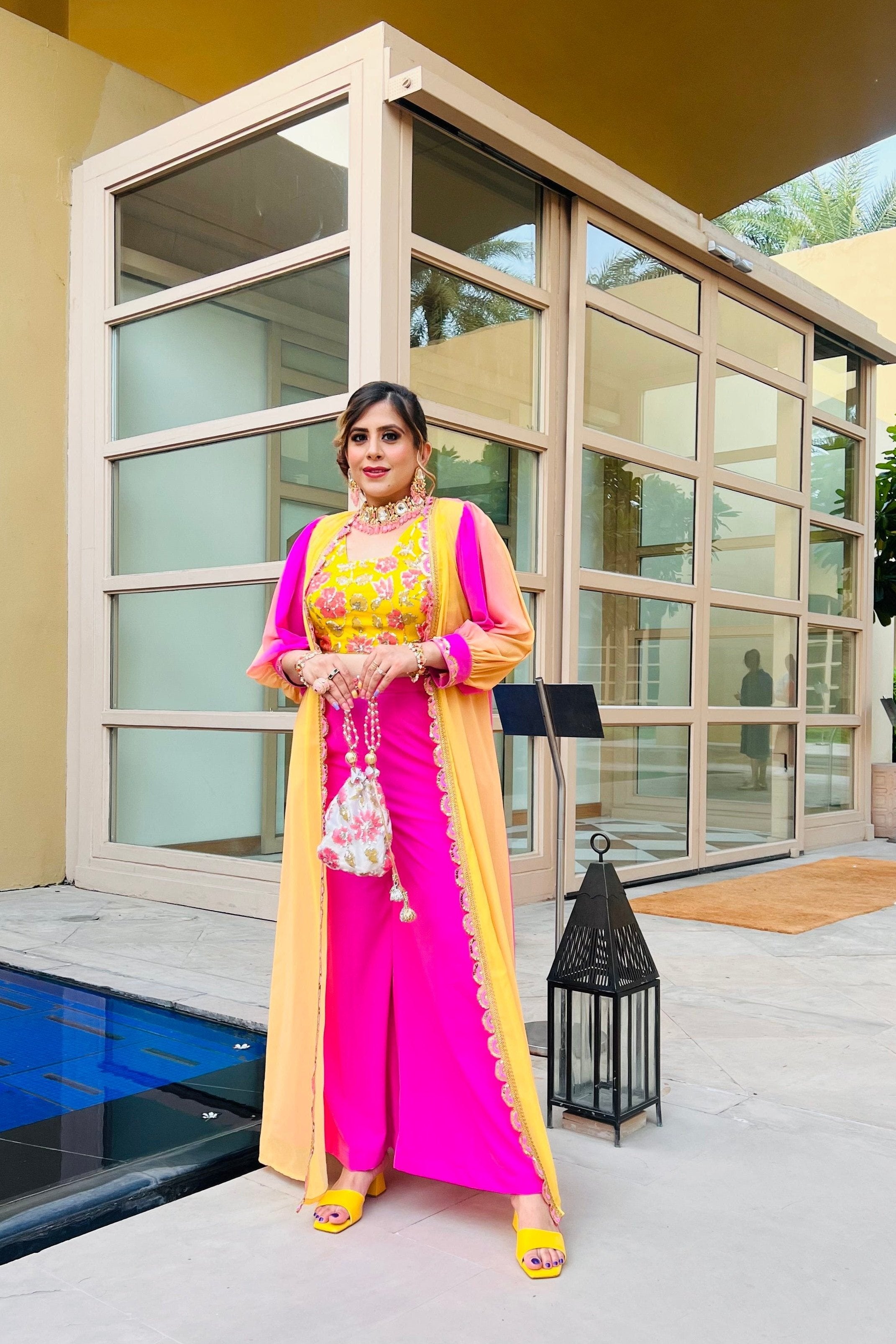 Yellow Pink Ombre Tri Set