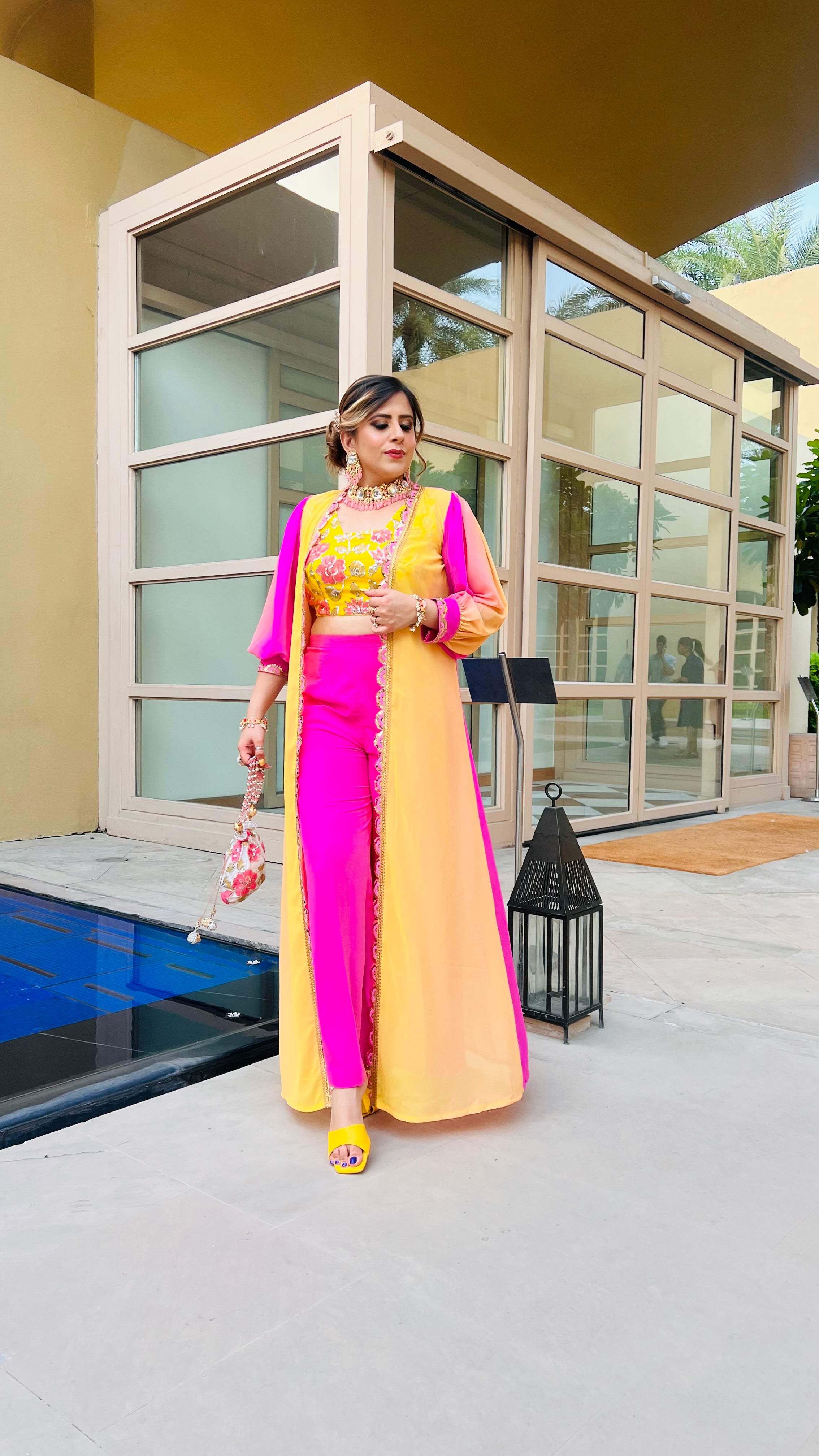 Yellow Pink Ombre Tri Set