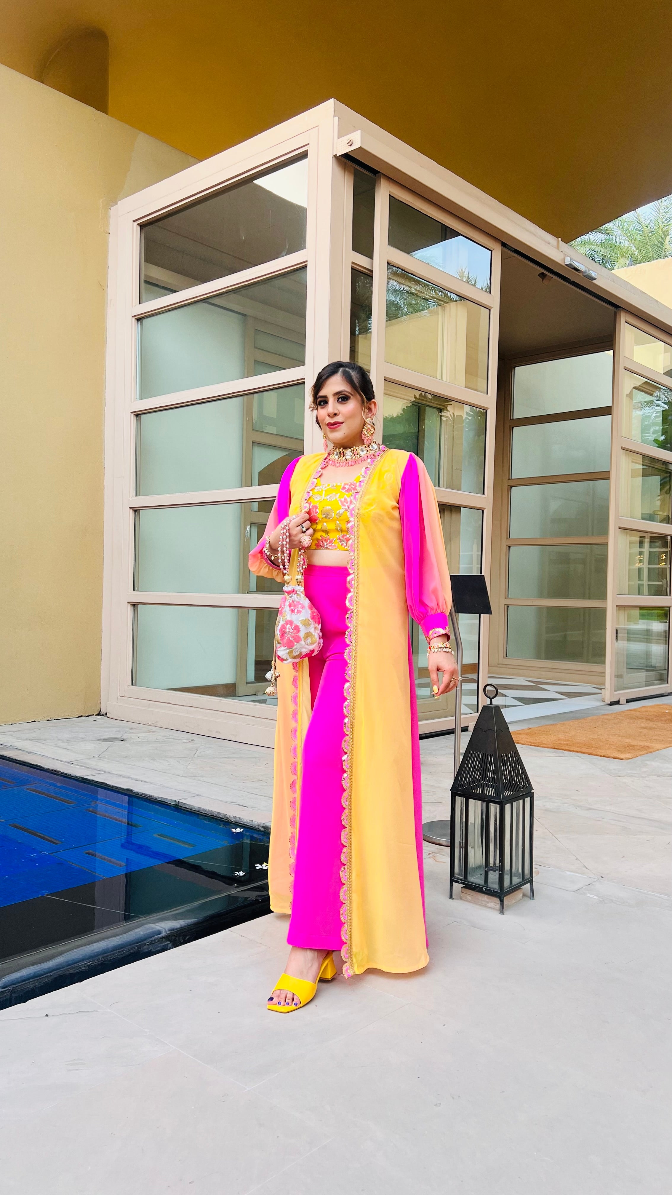 Yellow Pink Ombre Tri Set