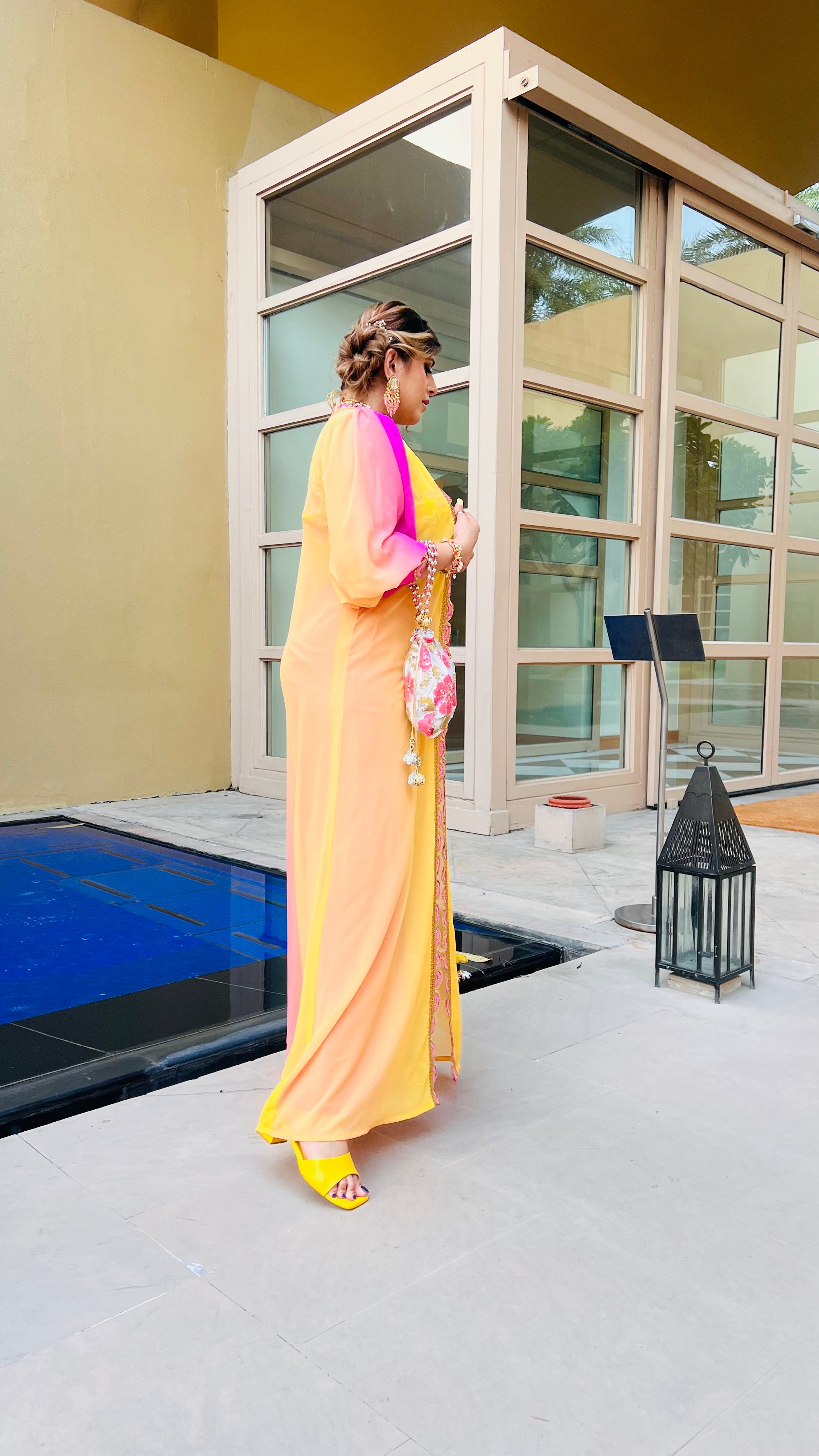 Yellow Pink Ombre Tri Set