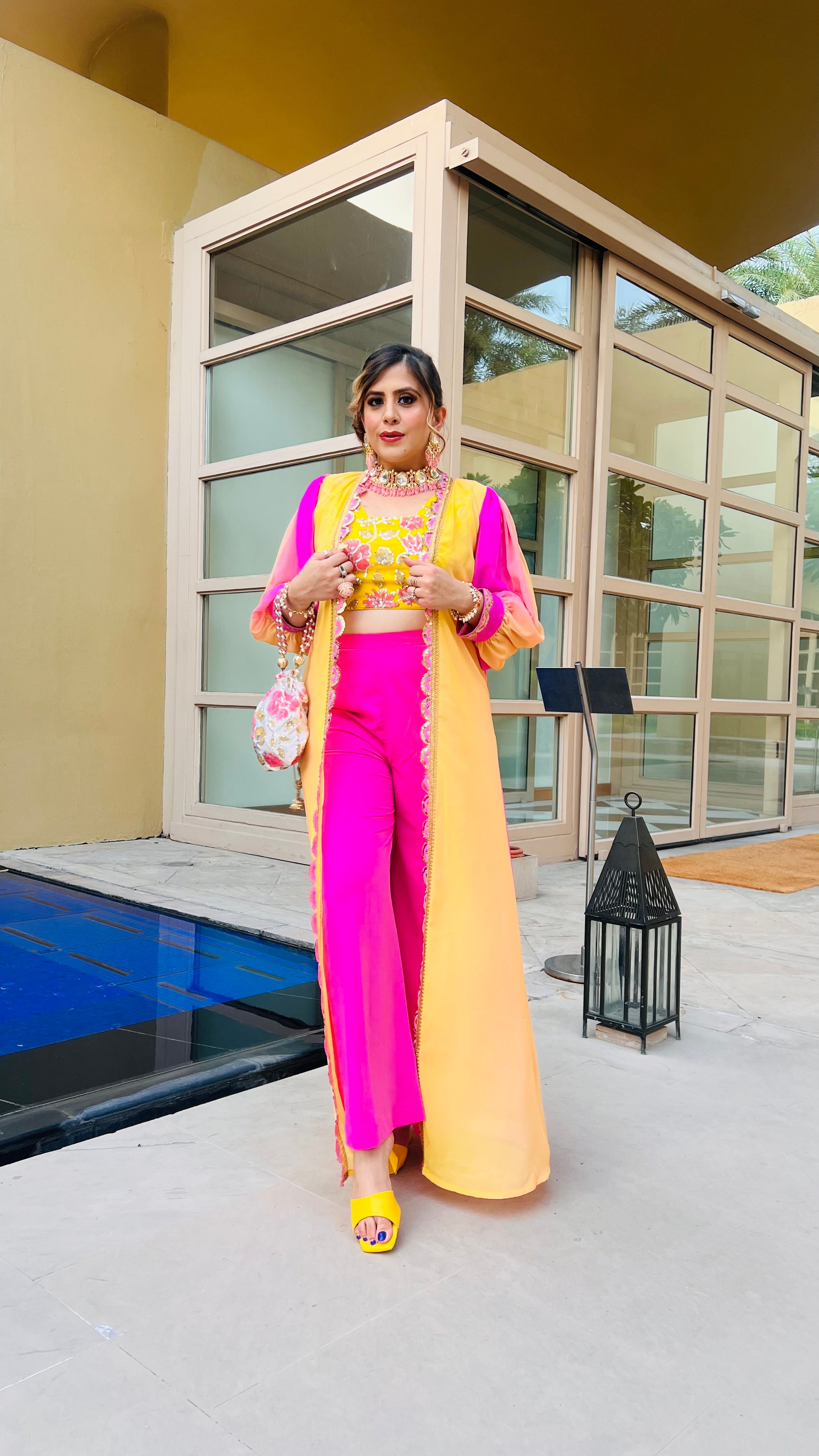 Yellow Pink Ombre Tri Set