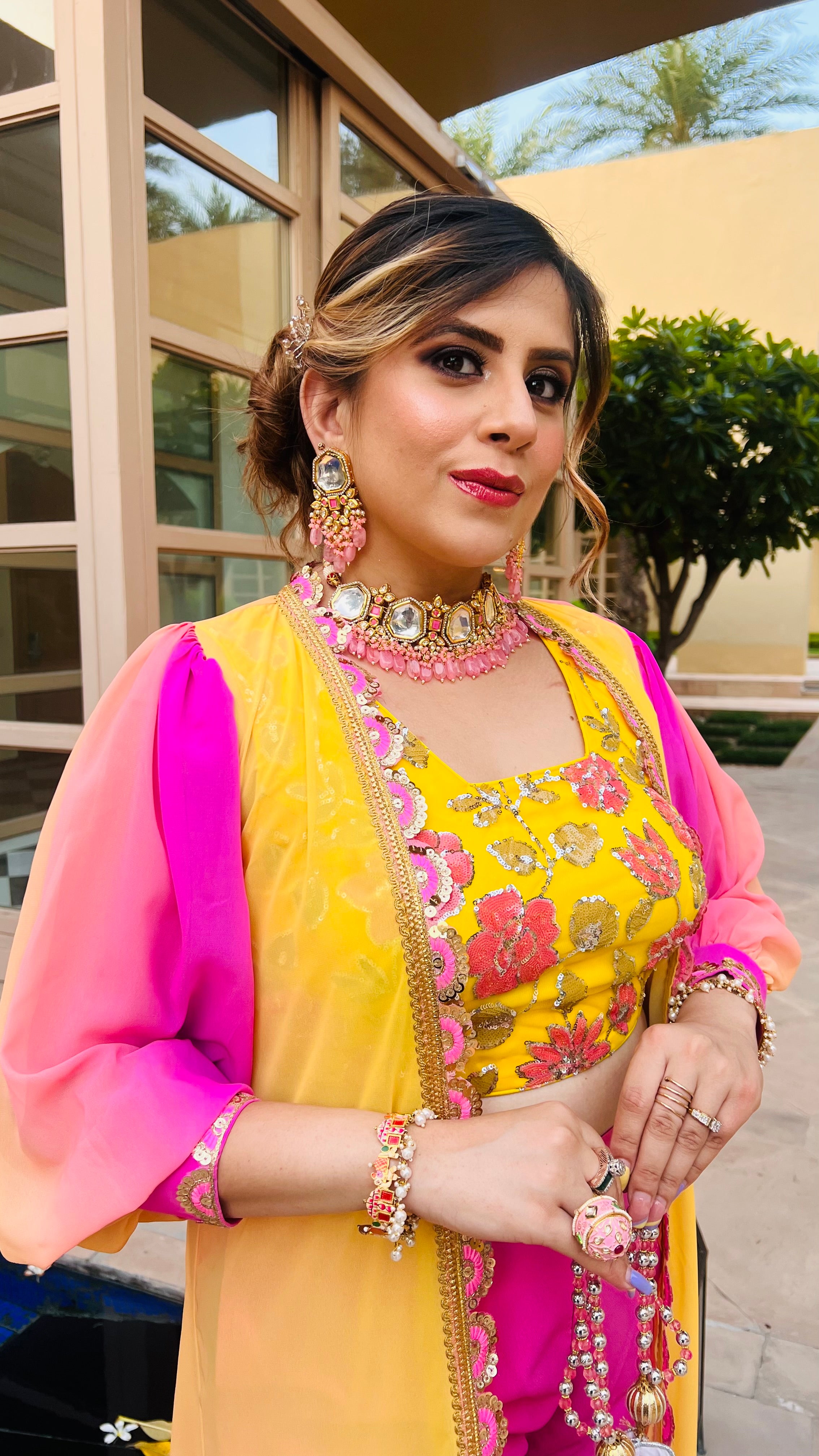 Yellow Pink Ombre Tri Set