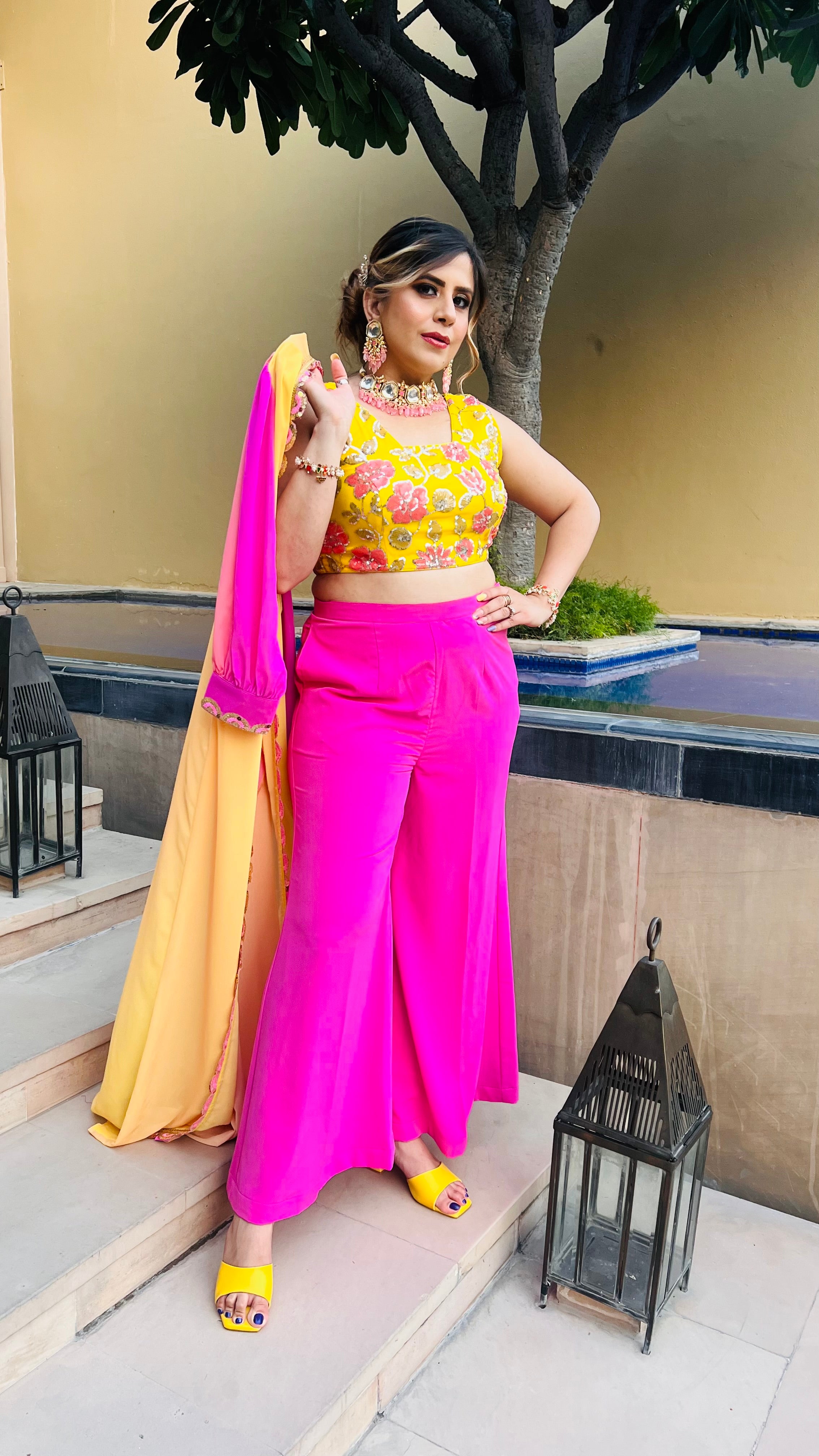 Yellow Pink Ombre Tri Set