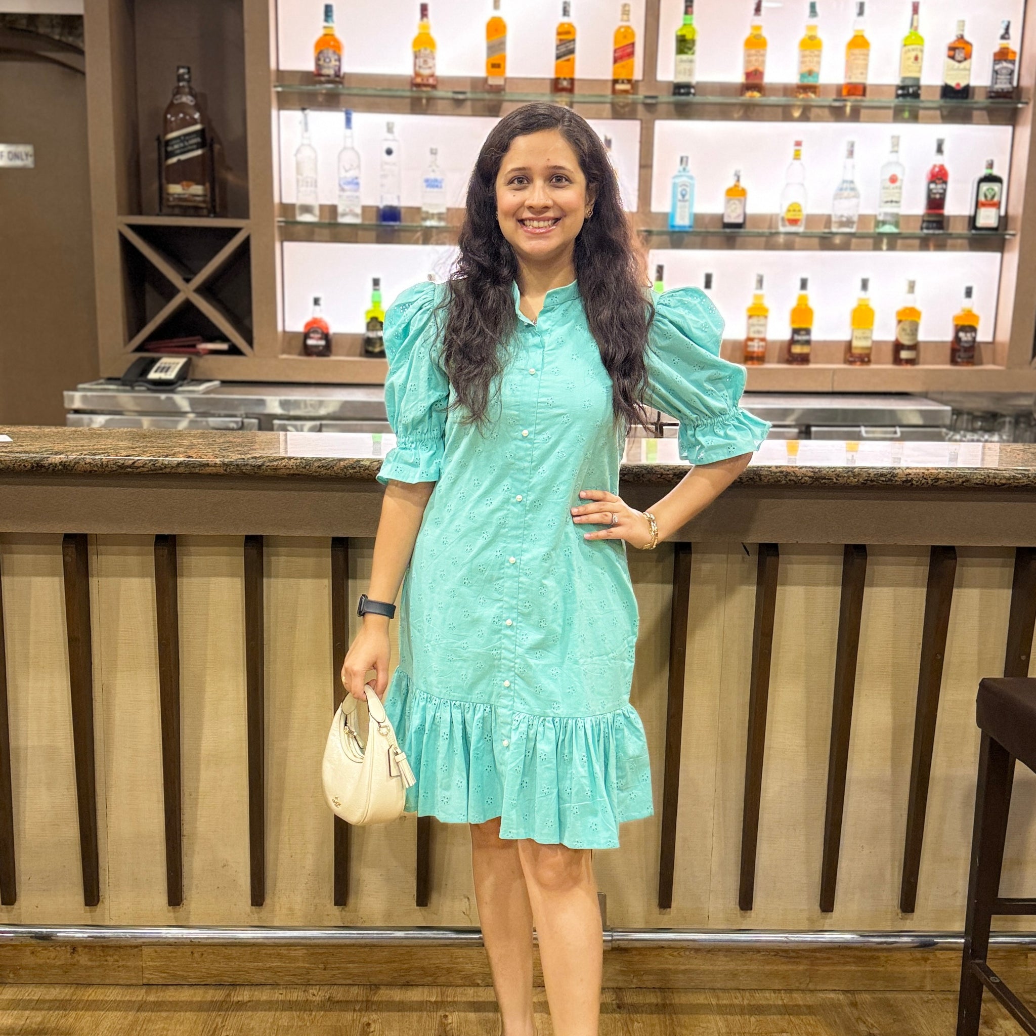 Mint Mojito Schiffli Dress