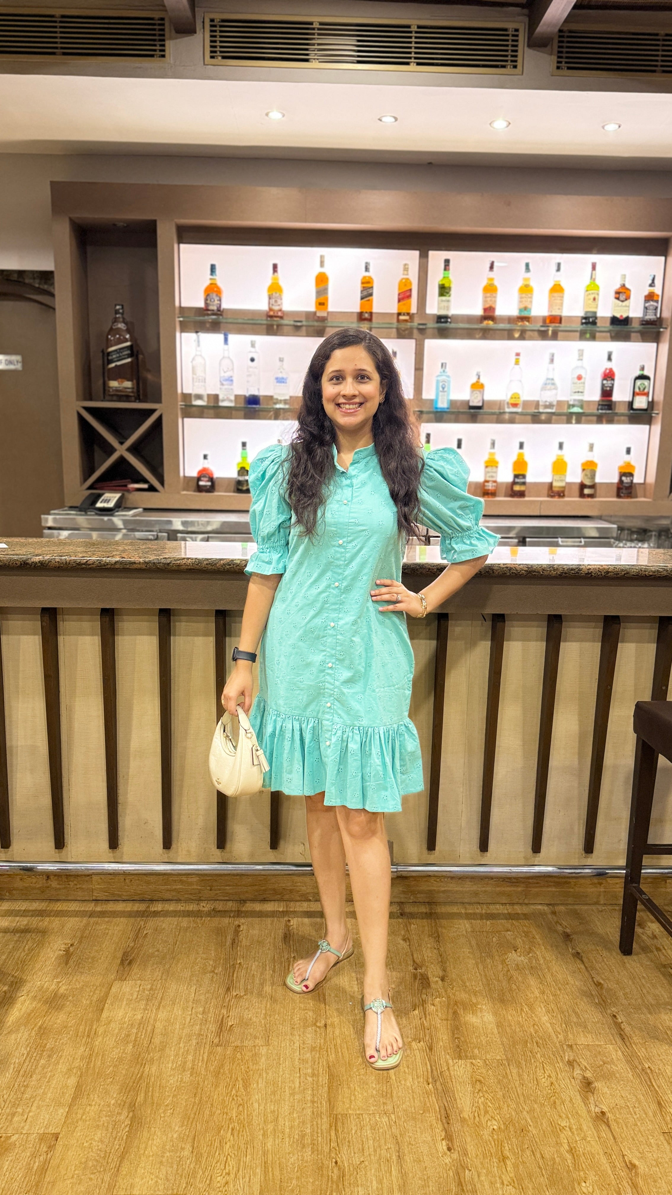 Mint Mojito Schiffli Dress